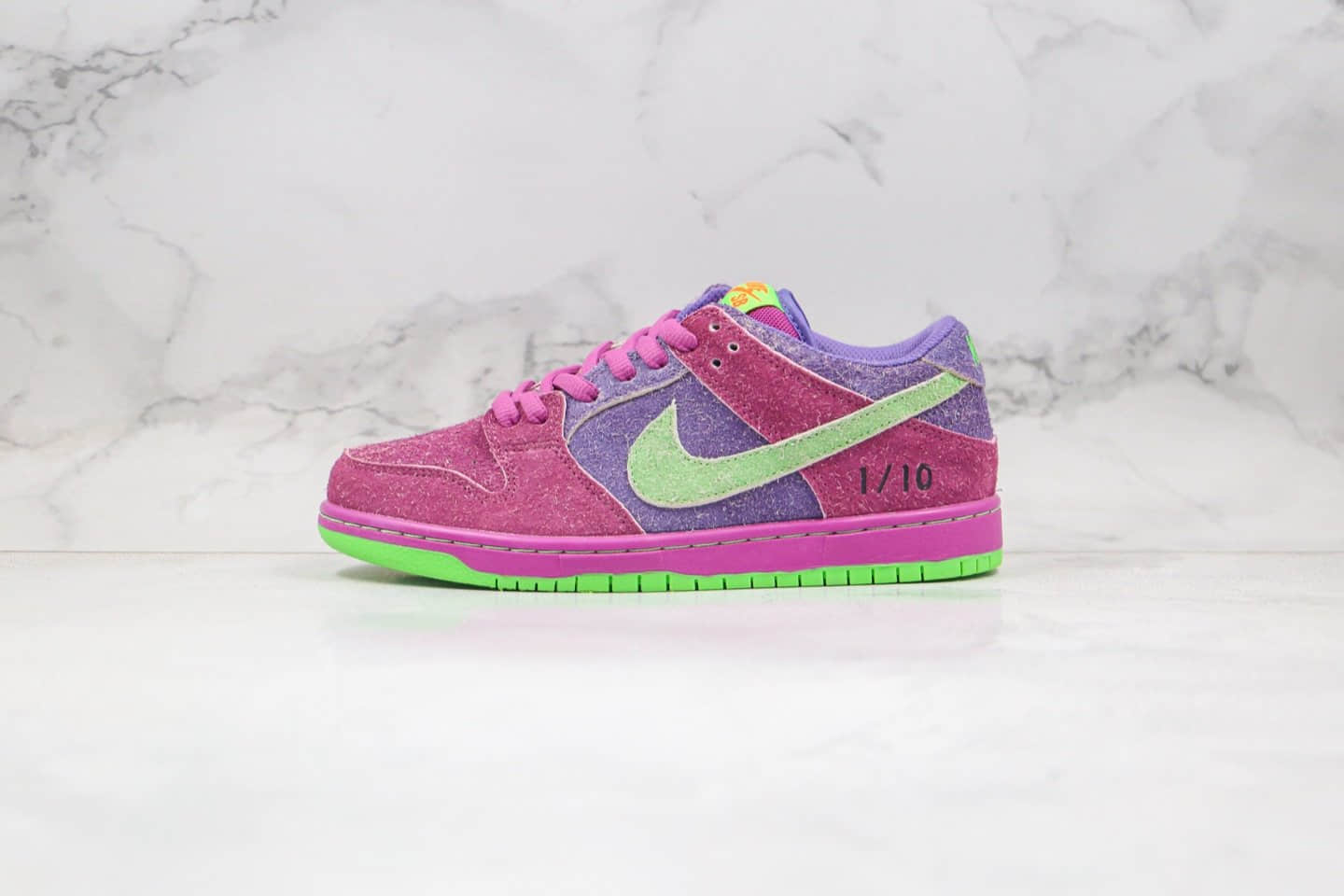 耐克Nike Dunk SB High Spectrum纯原版本低帮SB板鞋反转臭鼬紫绿色内置气垫原档案数据开发 货号:CW9971-500