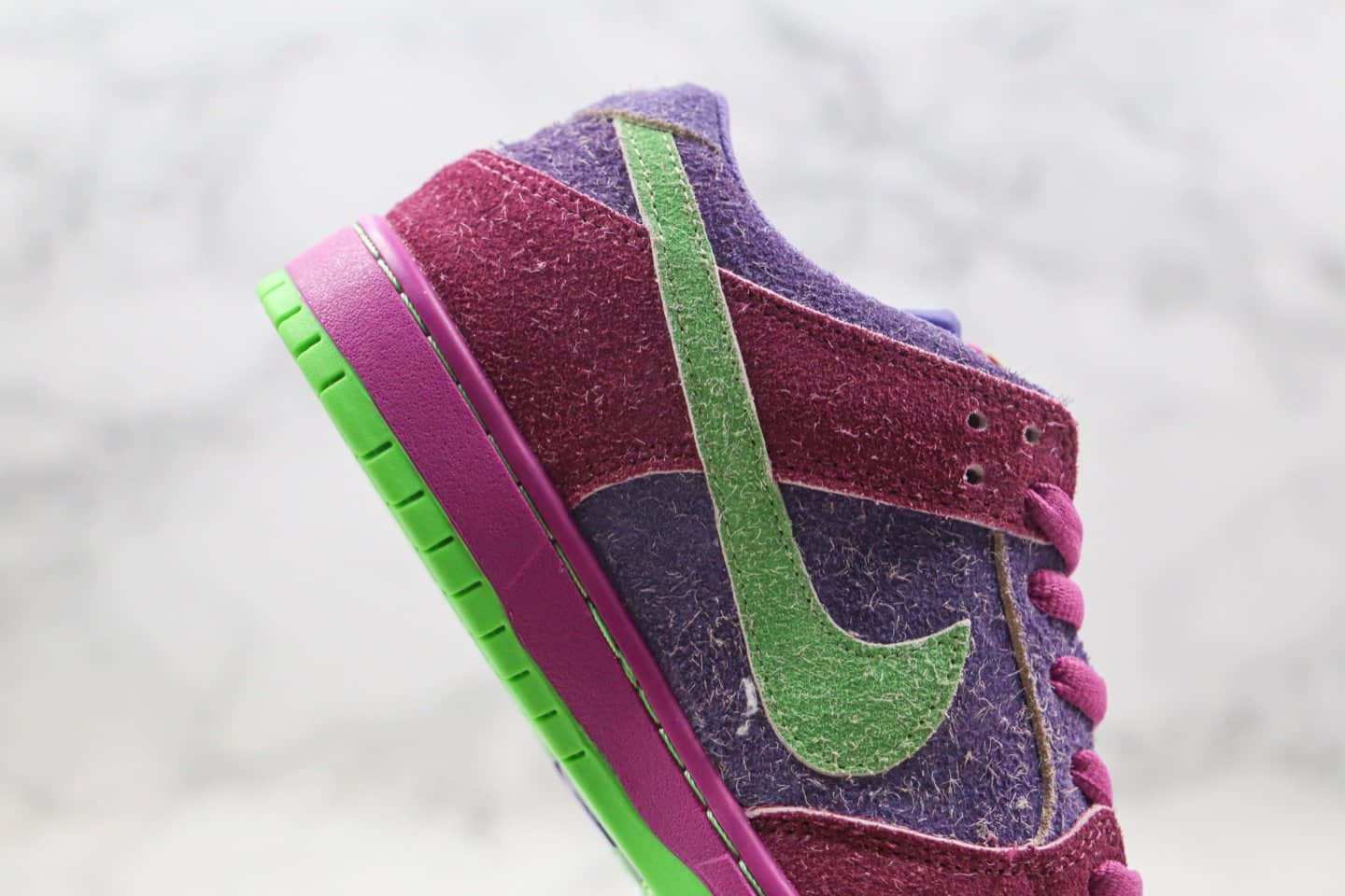 耐克Nike Dunk SB High Spectrum纯原版本低帮SB板鞋反转臭鼬紫绿色内置气垫原档案数据开发 货号:CW9971-500