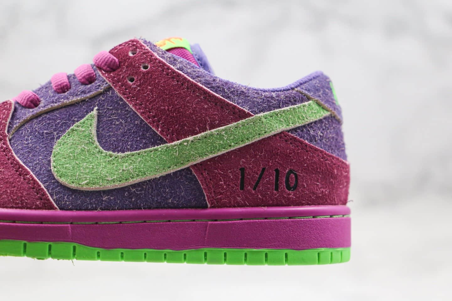 耐克Nike Dunk SB High Spectrum纯原版本低帮SB板鞋反转臭鼬紫绿色内置气垫原档案数据开发 货号:CW9971-500