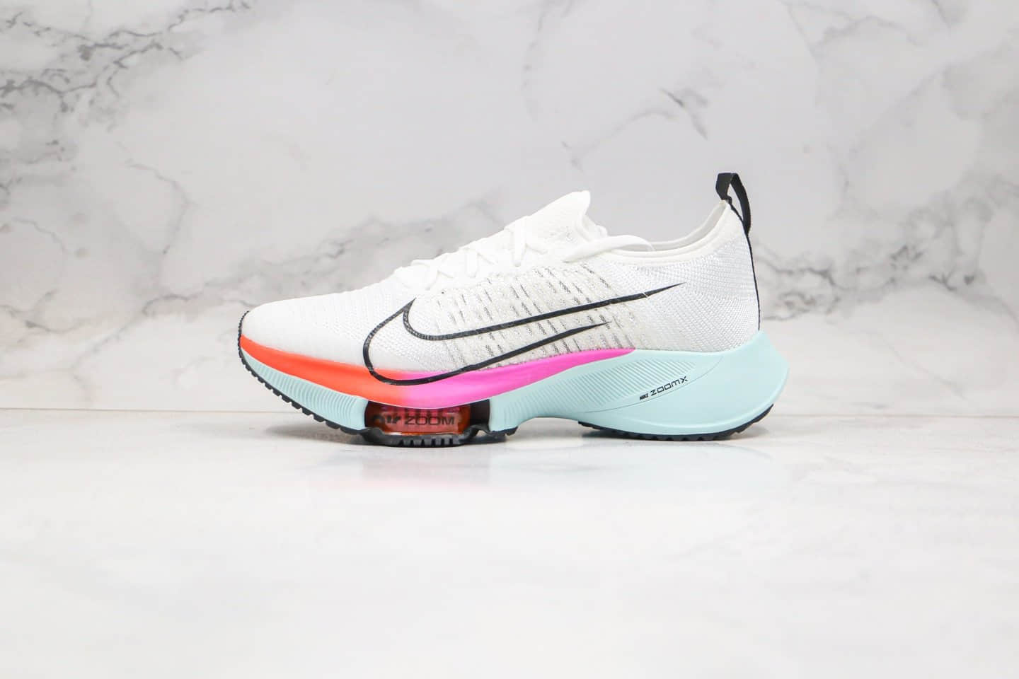 耐克Nike Air Zoom Alphafly NEXT%纯原版本马拉松气垫慢跑鞋鸳鸯白粉蓝色内置碳板气垫支持高强度慢跑 (ID:40543) - 图片1