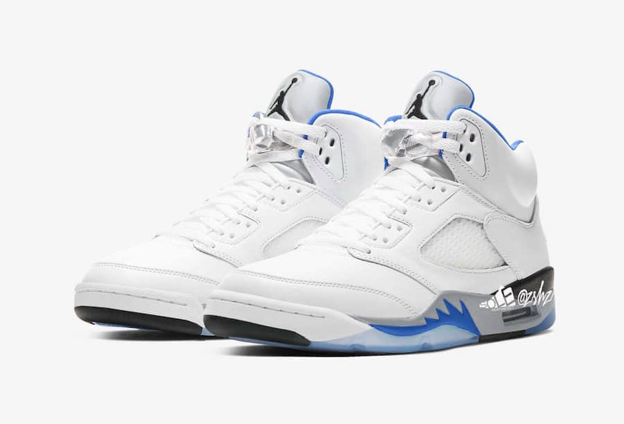 清爽白蓝配色！Air Jordan 5 “Hyper Royal”首度曝光！ (ID:40595) - 图片1