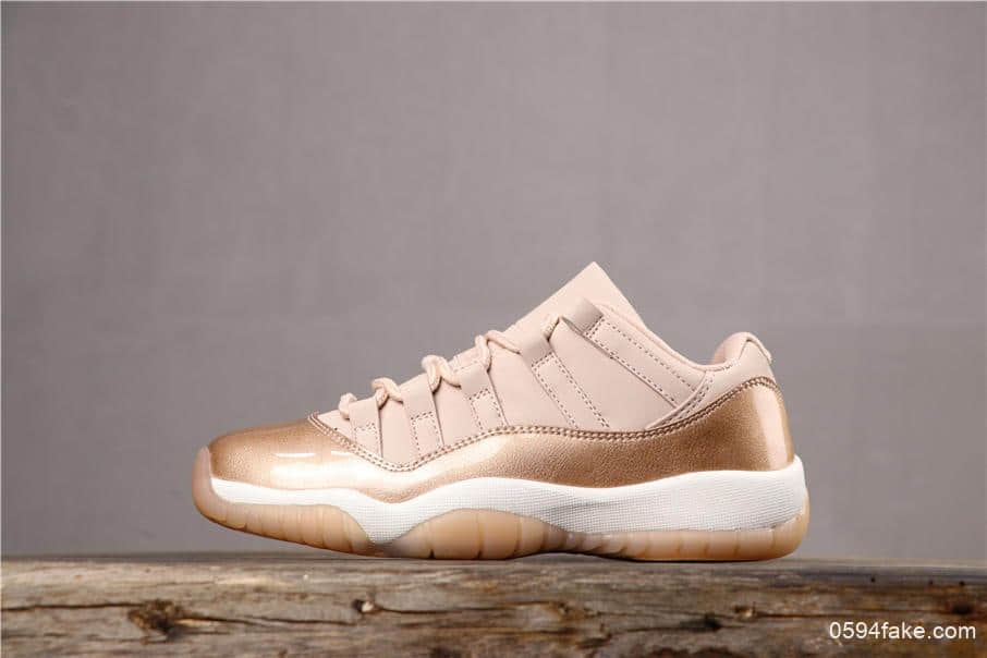 Air Jordan 11 Low GS Rose Gold乔丹11代玫瑰金配色纯原真碳版本AJ11专属女生的玫瑰金 (ID:4084) - 图片1