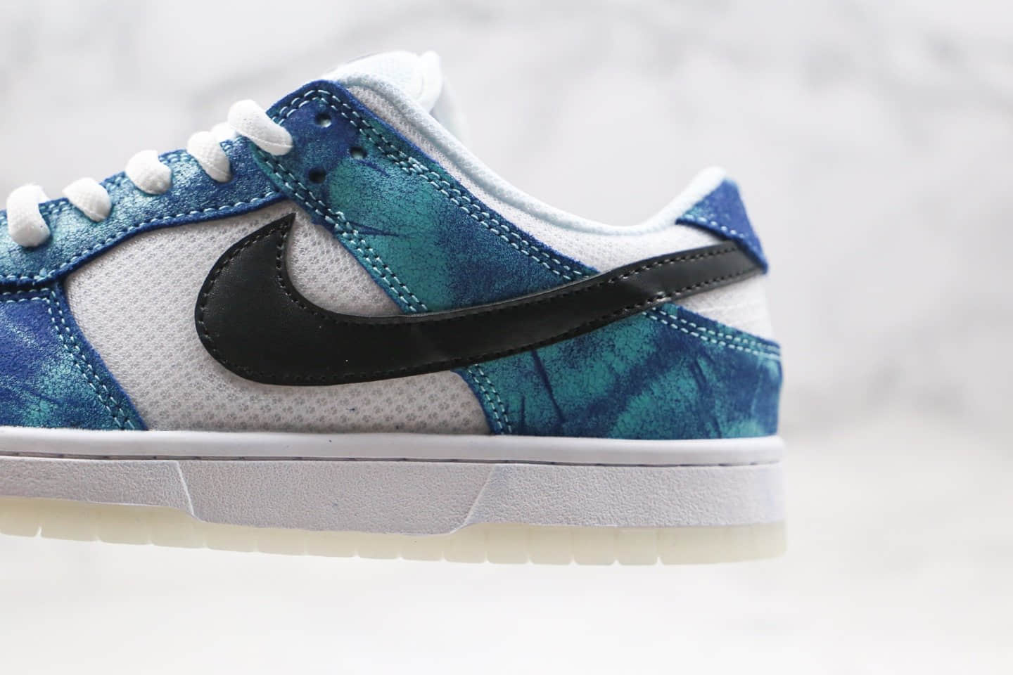 耐克Nike SB Dunk Low Pro公司级版本低帮SB板鞋白蓝扎染配色原盒原标 货号:CD0461-100