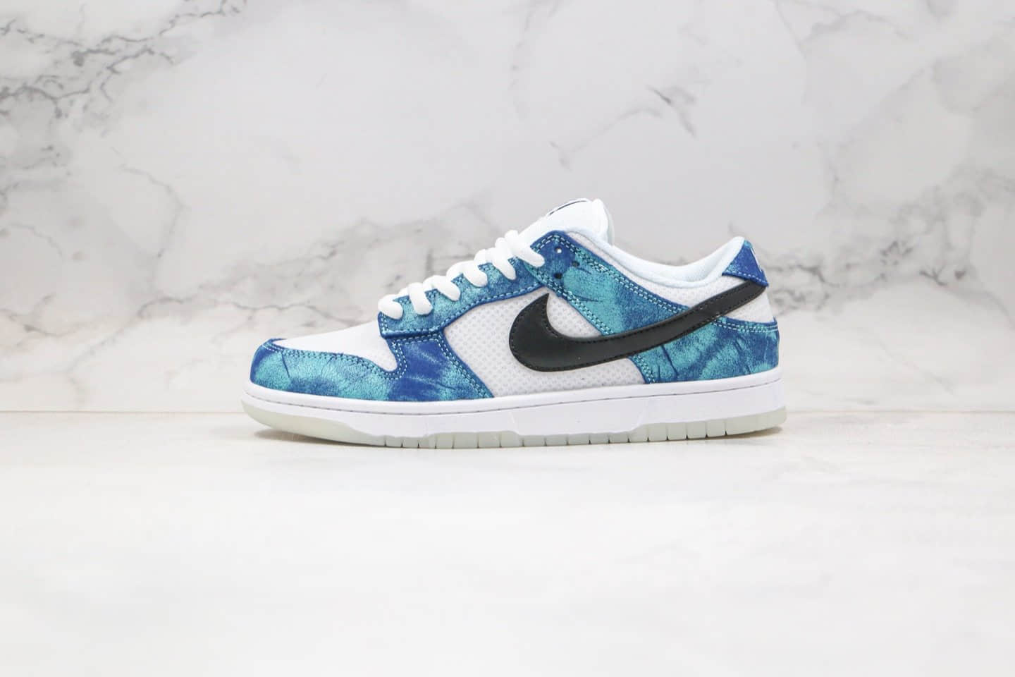 耐克Nike SB Dunk Low Pro公司级版本低帮SB板鞋白蓝扎染配色原盒原标 货号:CD0461-100