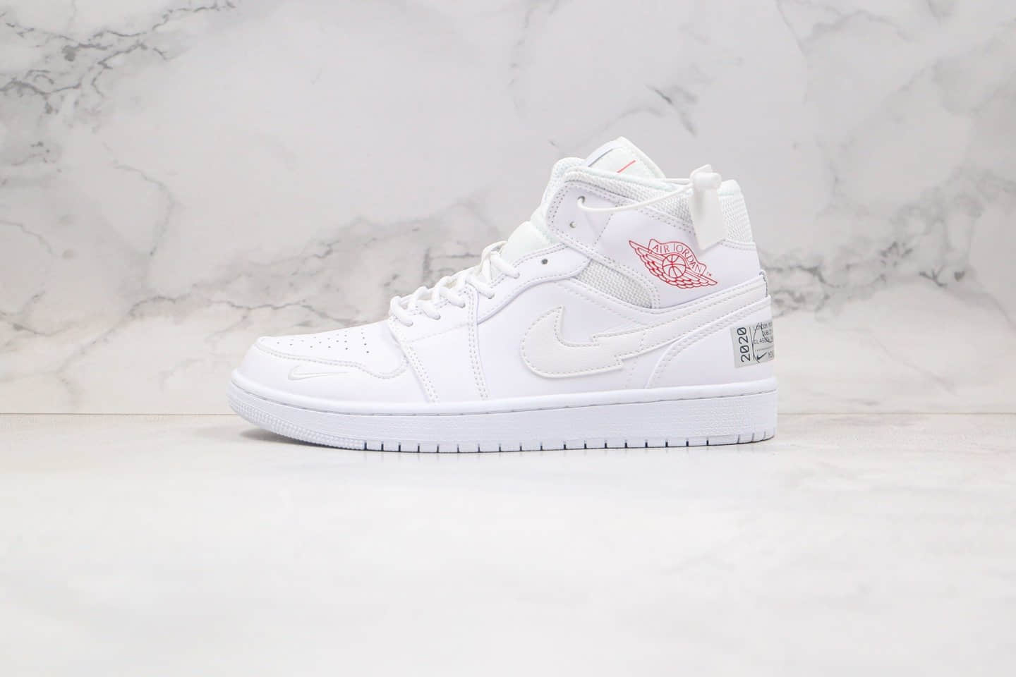 乔丹Air Jordan 1 Mid纯原版本中帮AJ1纯白拆解断勾配色内置气垫原鞋开模一比一打造 (ID:41112) - 图片1