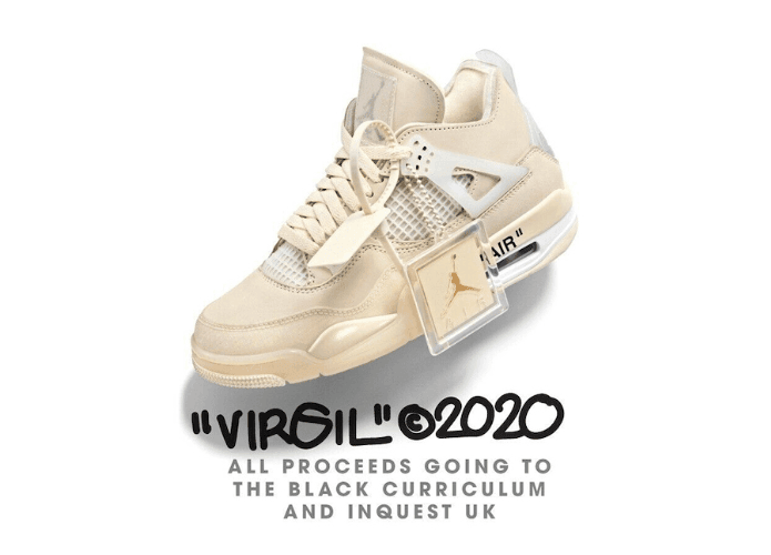 支持公益！Virgil Abloh 拍卖未市售 OW x AJ 4 “Sail”！还能拥有个人签名！ (ID:41364) - 图片1