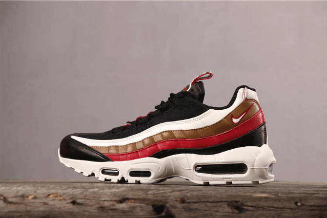 Nike Air Max 95 TT PRM黑白红棕 耐克子弹系列95串标公司级慢跑鞋 货号:AJ4077-002