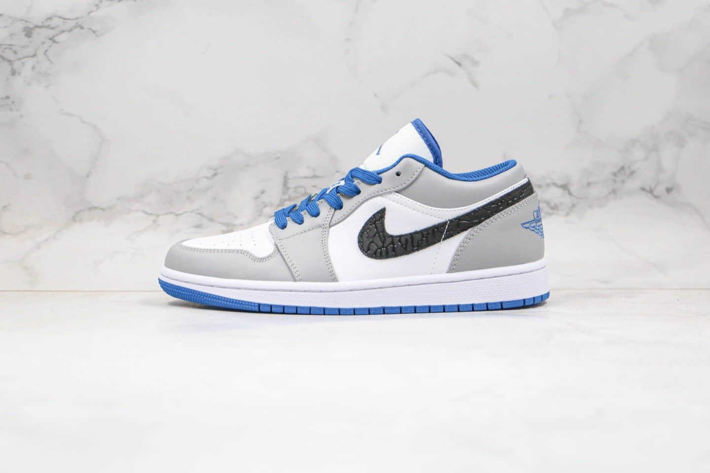 乔丹Air Jordan 1 Low 独立日(狼灰)低帮AJ1灰蓝色蛇纹配色原档案数据开发 (ID:41569) - 图片1
