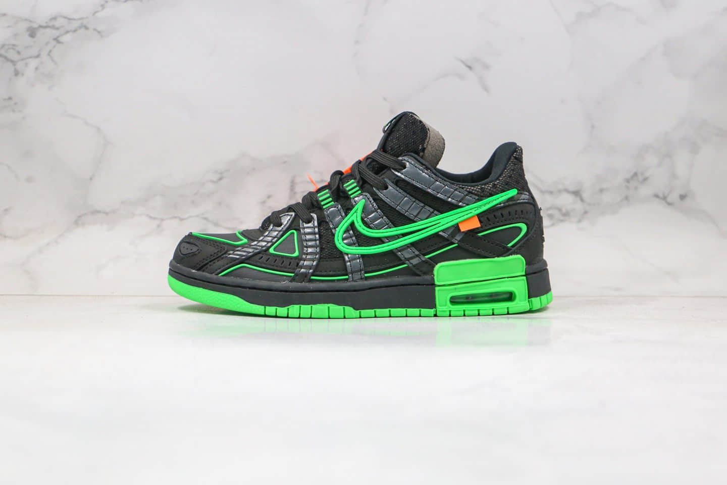 耐克Nike Air Rubber Dunk x OFF-WHITE纯原版本联名款OW DUNK复古板鞋黑绿色原档案数据开发 货号:CU6015-001