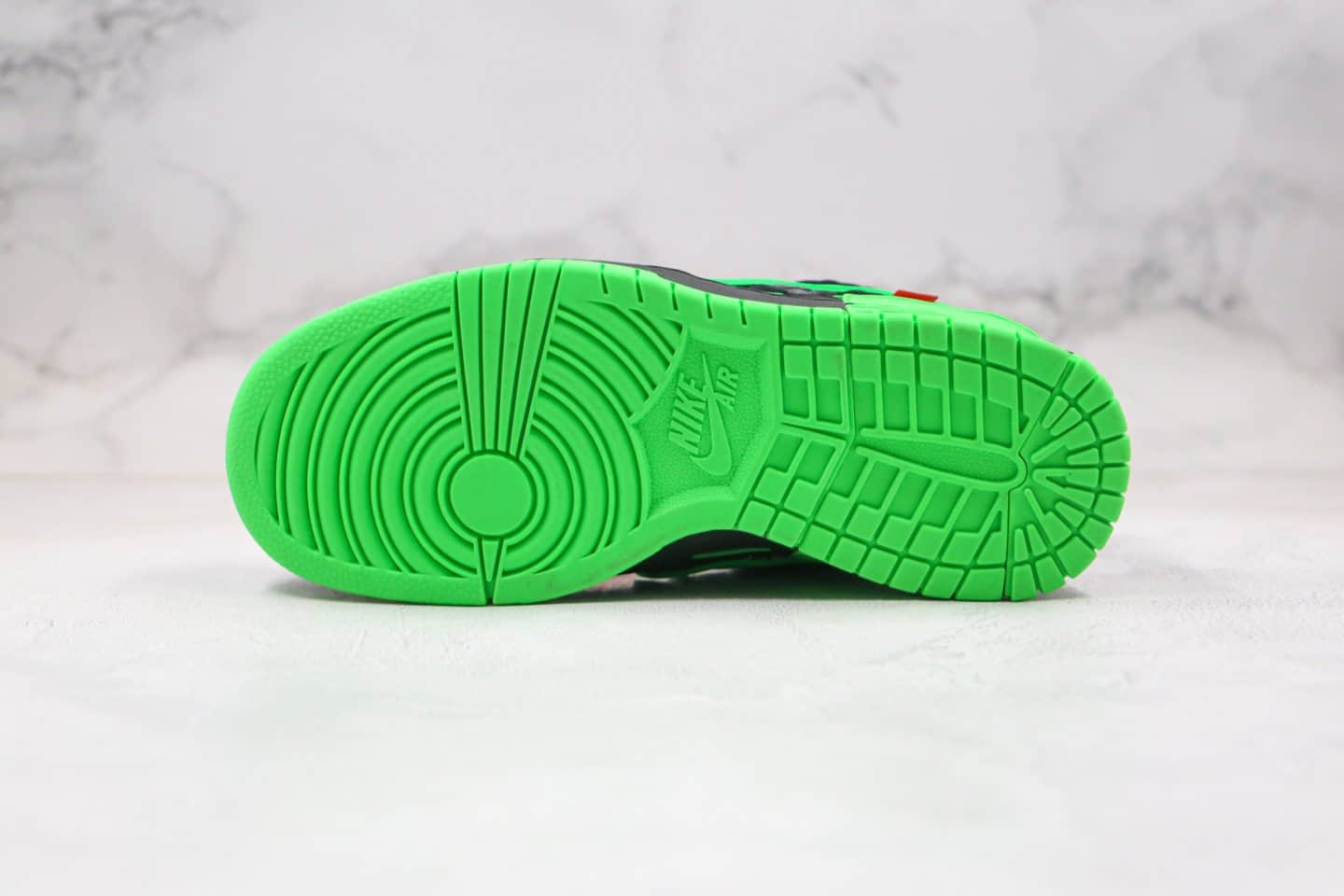 耐克Nike Air Rubber Dunk x OFF-WHITE纯原版本联名款OW DUNK复古板鞋黑绿色原档案数据开发 货号:CU6015-001