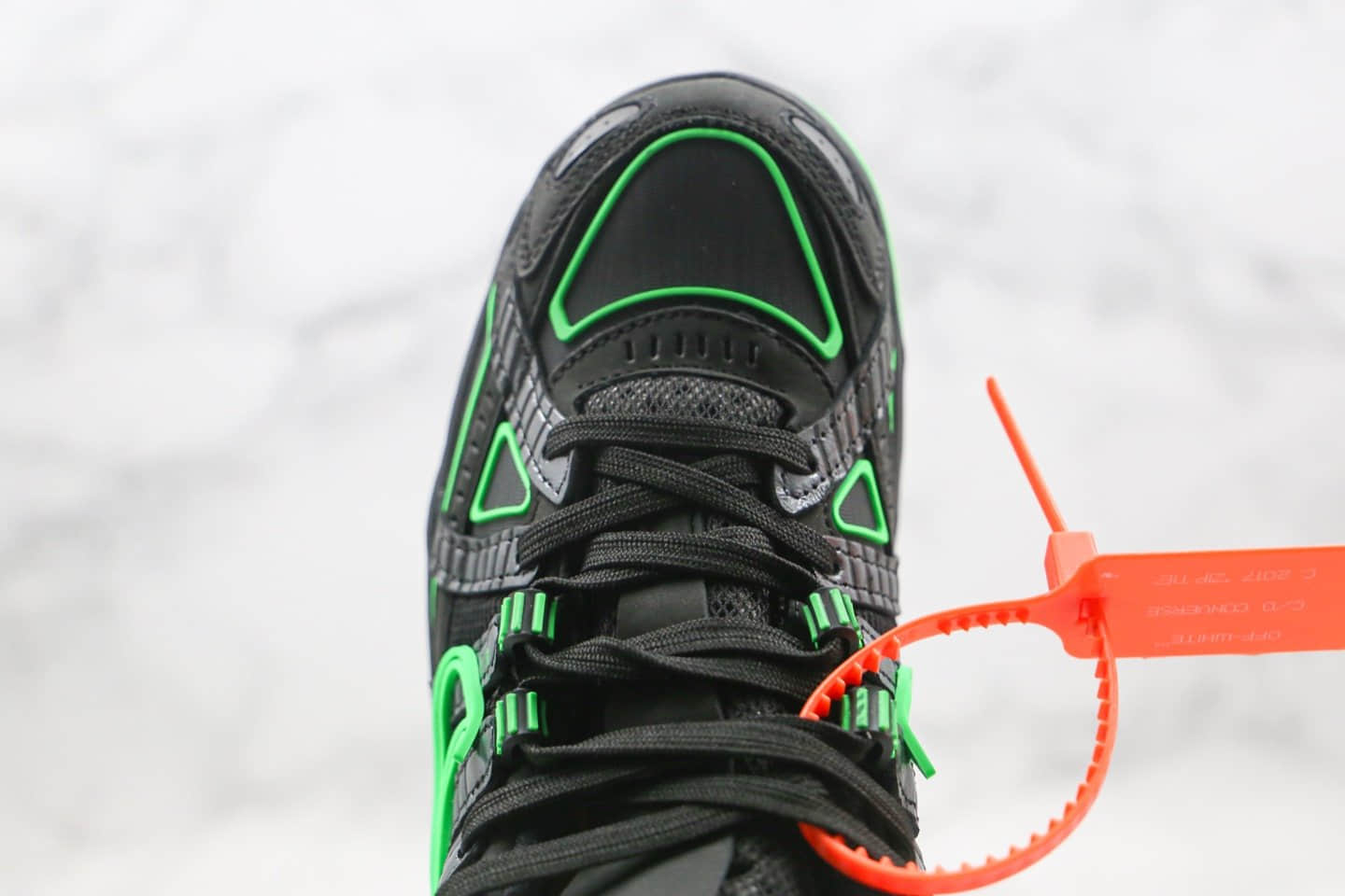 耐克Nike Air Rubber Dunk x OFF-WHITE纯原版本联名款OW DUNK复古板鞋黑绿色原档案数据开发 货号:CU6015-001
