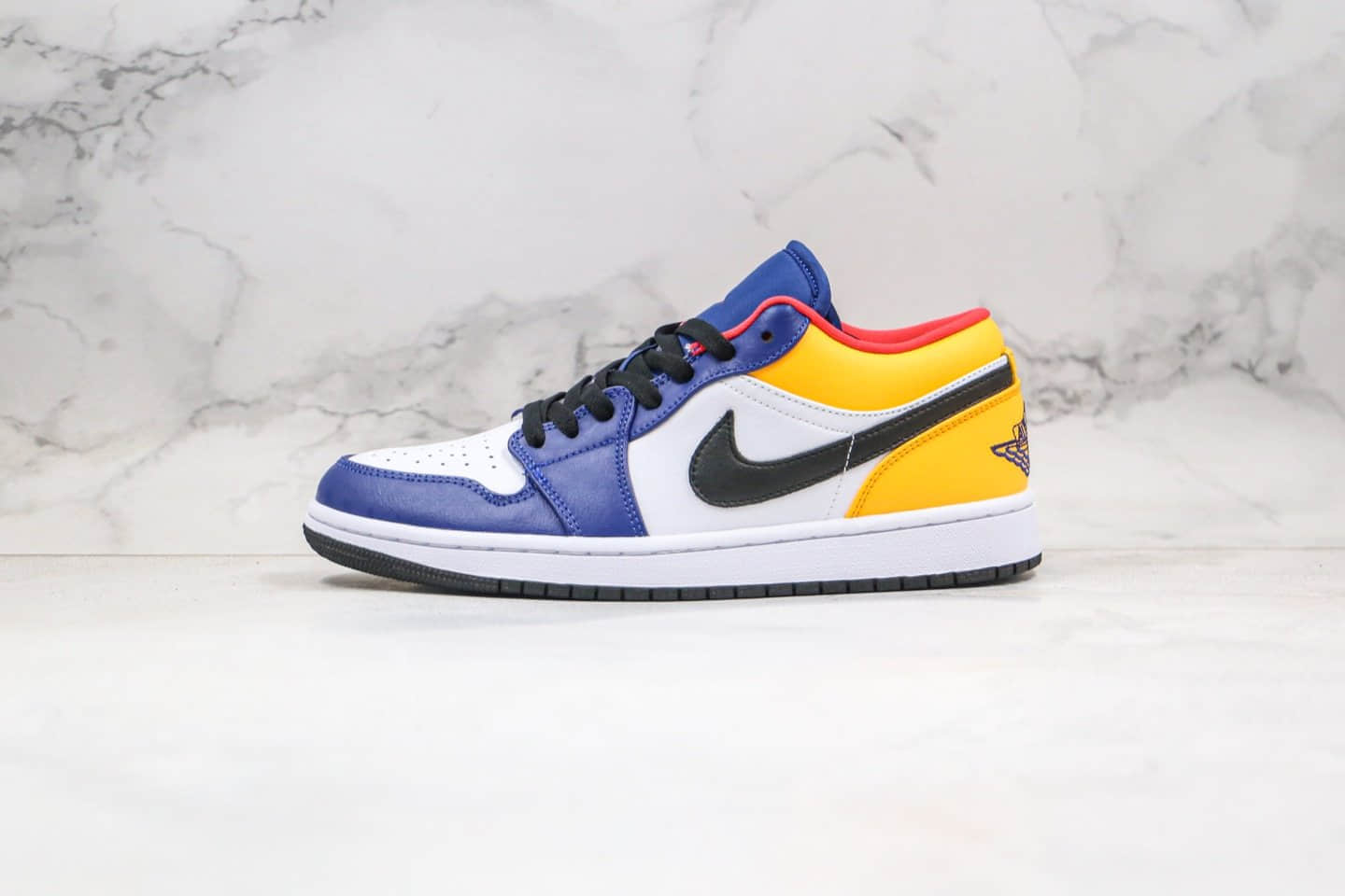乔丹AIR JORDAN 1 LOW Blue&Yellow纯原版本低帮AJ1蓝柠檬黄配色原档案数据开发正确鞋面材质 (ID:41825) - 图片1