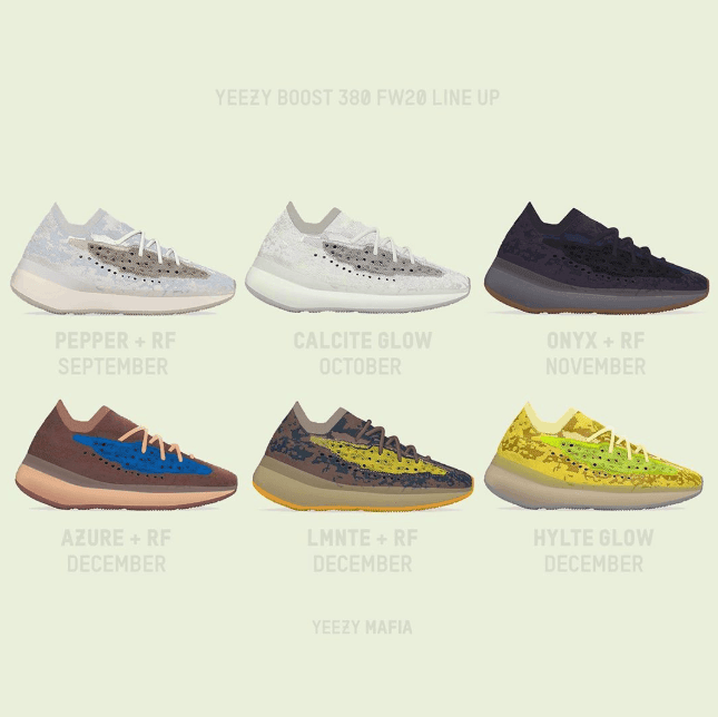 Yeezy 380今年秋冬新配色发售合集！还有满天星版本！ (ID:41863) - 图片1