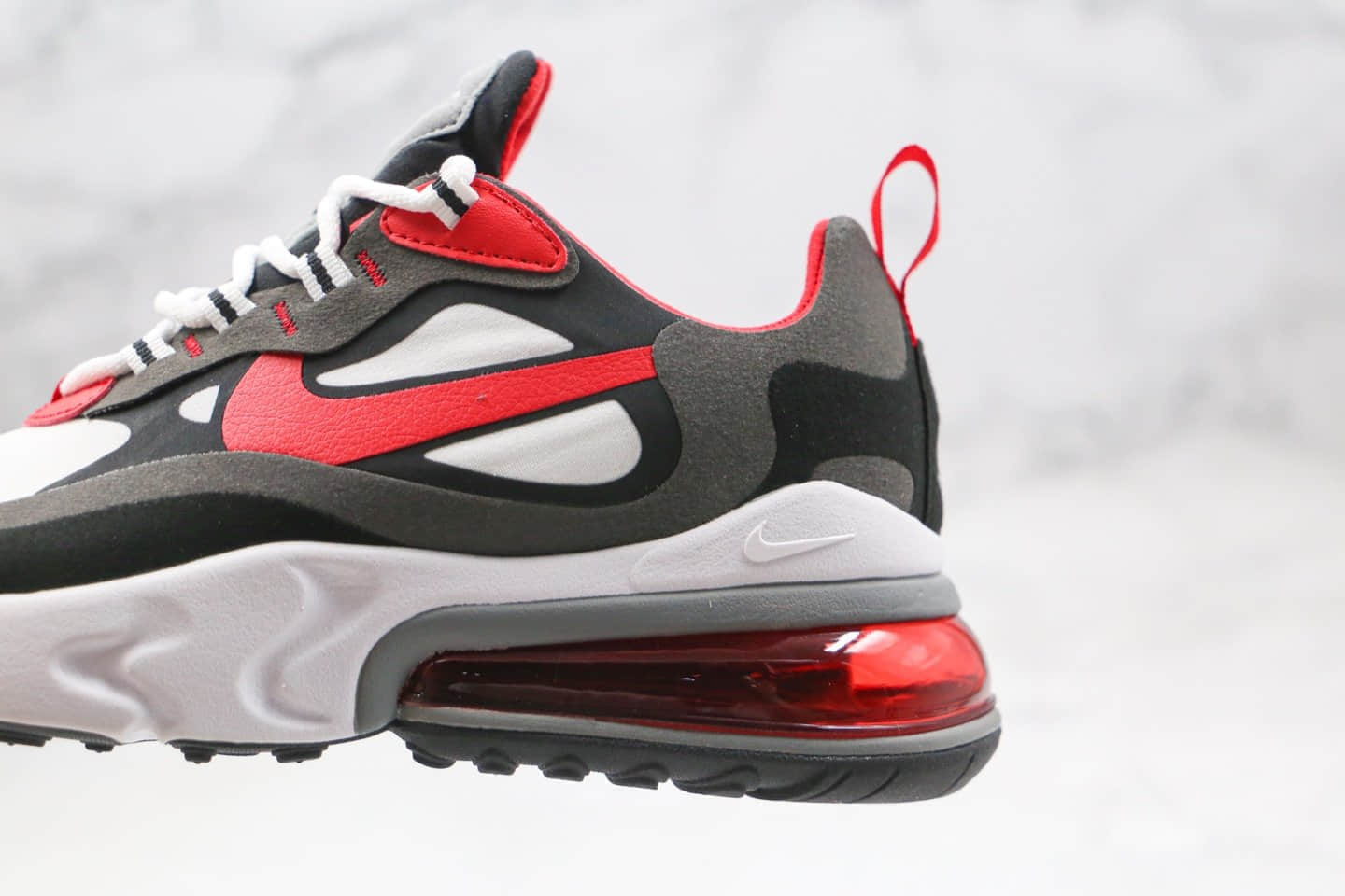 耐克Nike Air Max 270 React BAUHAUS纯原版本半掌气垫Max270灰红色气垫鞋原楦头纸板打造 货号:CI3866-002