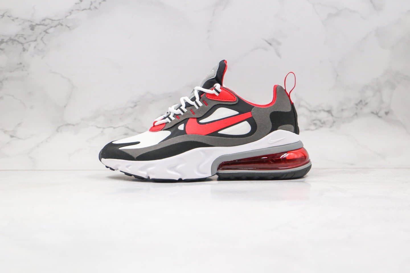 耐克Nike Air Max 270 React BAUHAUS纯原版本半掌气垫Max270灰红色气垫鞋原楦头纸板打造 货号:CI3866-002