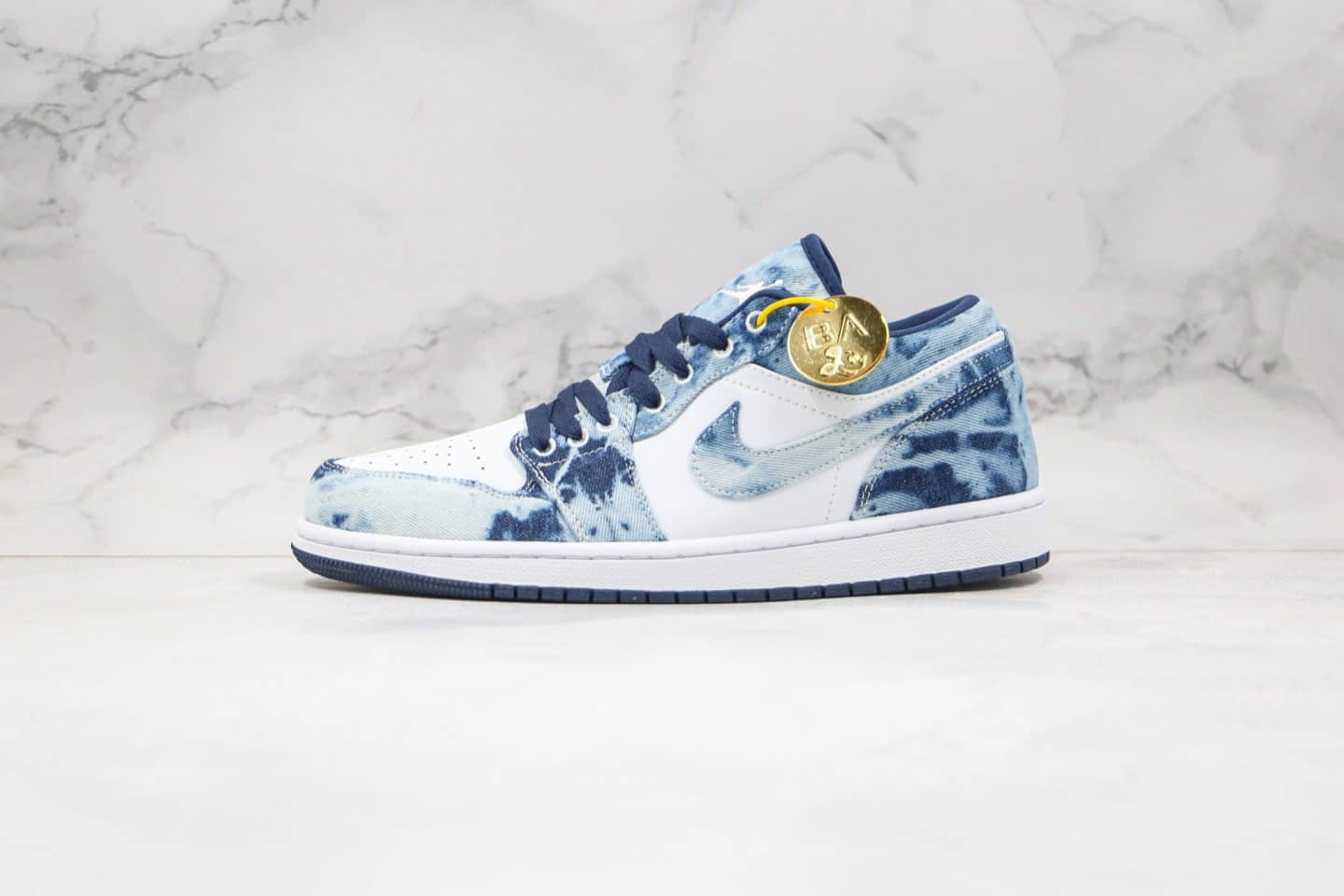 乔丹Air Jordan 1 Low纯原版本低帮AJ1扎染水洗丹宁牛仔蓝色内置气垫原鞋开模一比一打造 (ID:41977) - 图片1