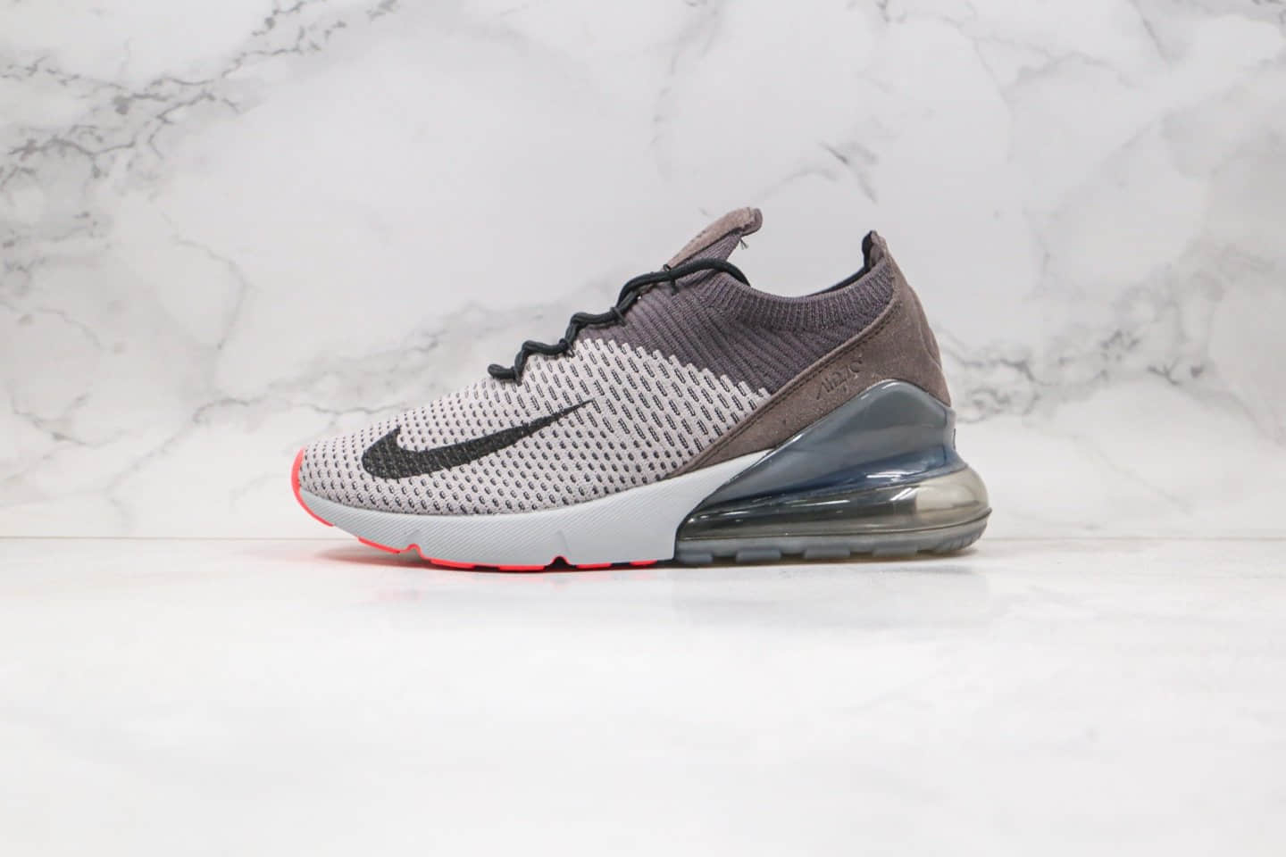 耐克NIKE AIR MAX 270纯原版本飞线半掌气垫跑步鞋针织满天星咖啡色内置真小潘气垫 货号:AO1023-004