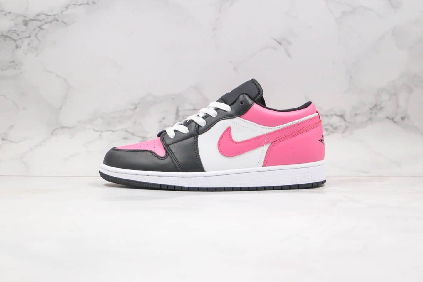 乔丹Air Jordan 1 Low纯原版本低帮AJ1黑粉白色内置气垫原楦头纸板打造 (ID:42133) - 图片1