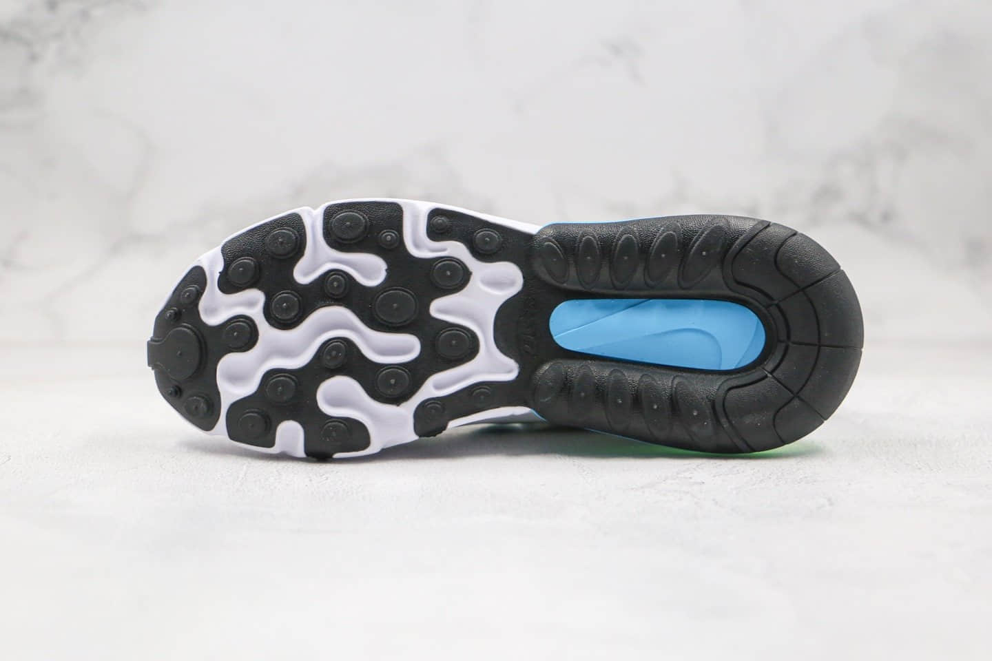耐克Nike Air Max 270 React公司级版本半掌气垫跑鞋白绿色原鞋材质原标原盒 货号:CK6457-100