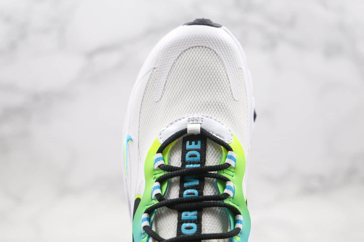 耐克Nike Air Max 270 React公司级版本半掌气垫跑鞋白绿色原鞋材质原标原盒 货号:CK6457-100
