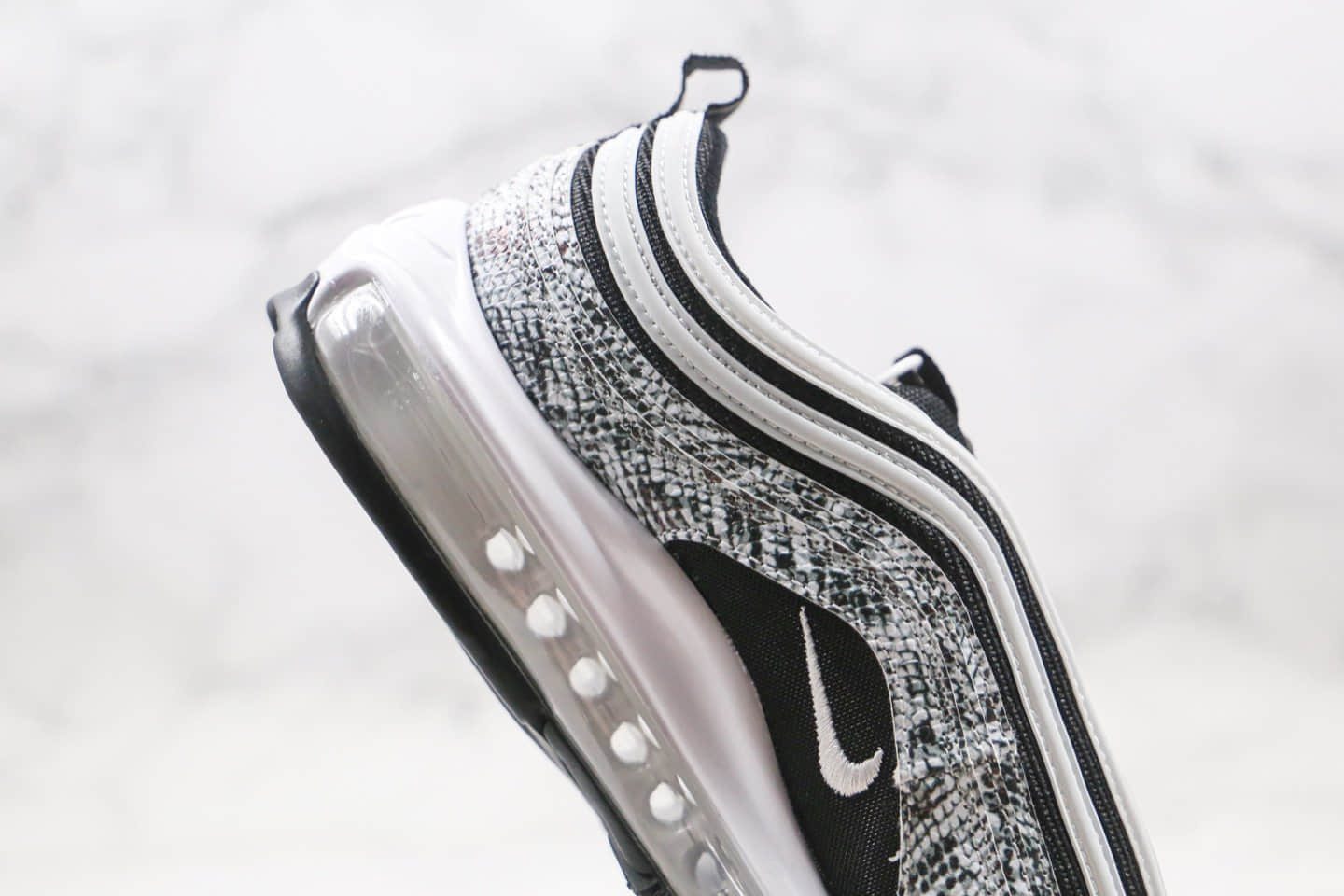 耐克Nike Air Max 97纯原版本子弹头Max97全掌气垫黑白蛇纹内置气垫 货号:CT1549-001