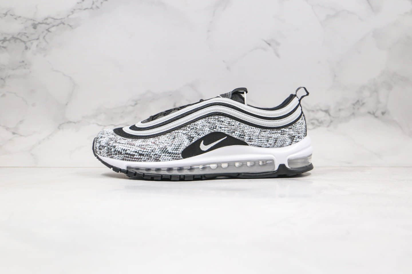 耐克Nike Air Max 97纯原版本子弹头Max97全掌气垫黑白蛇纹内置气垫 货号:CT1549-001