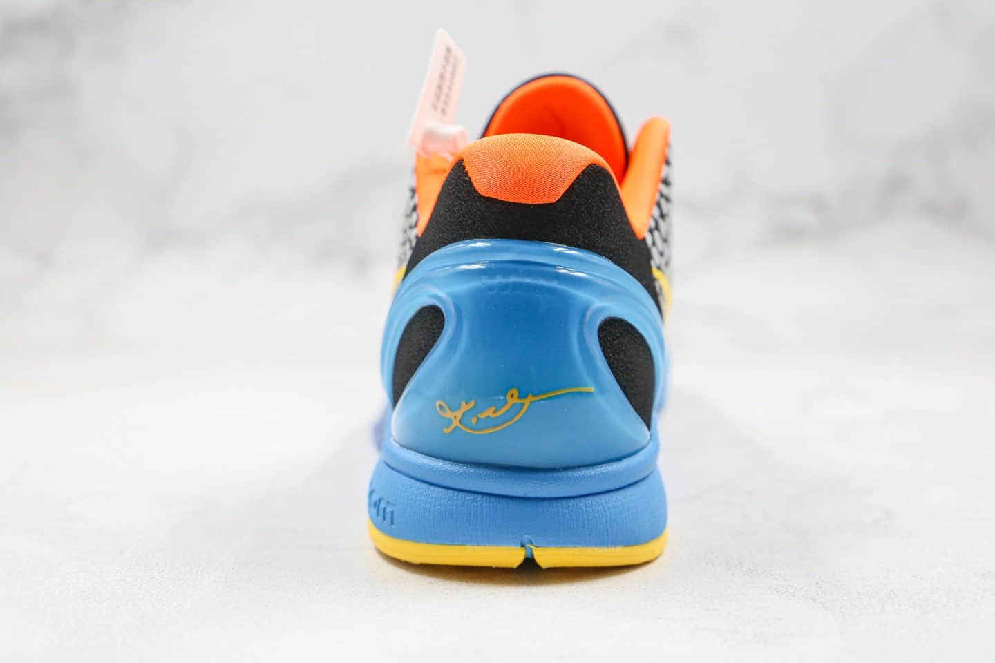 耐克Nike Kobe 6 Helicopter公司级版本科比6代鱼鳞纹蓝黄色中底真碳板 货号:429659-005