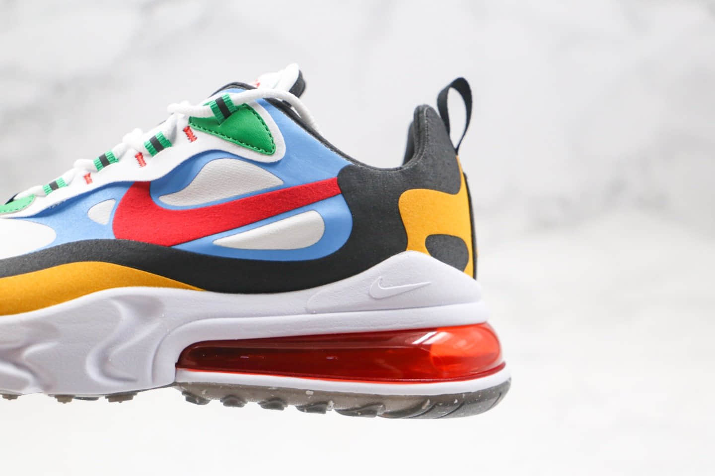 耐克Nike AIR MAX 270 React纯原版本半掌气垫Max270彩虹七彩色内置真小潘气垫原盒原标 货号:DA2610-161