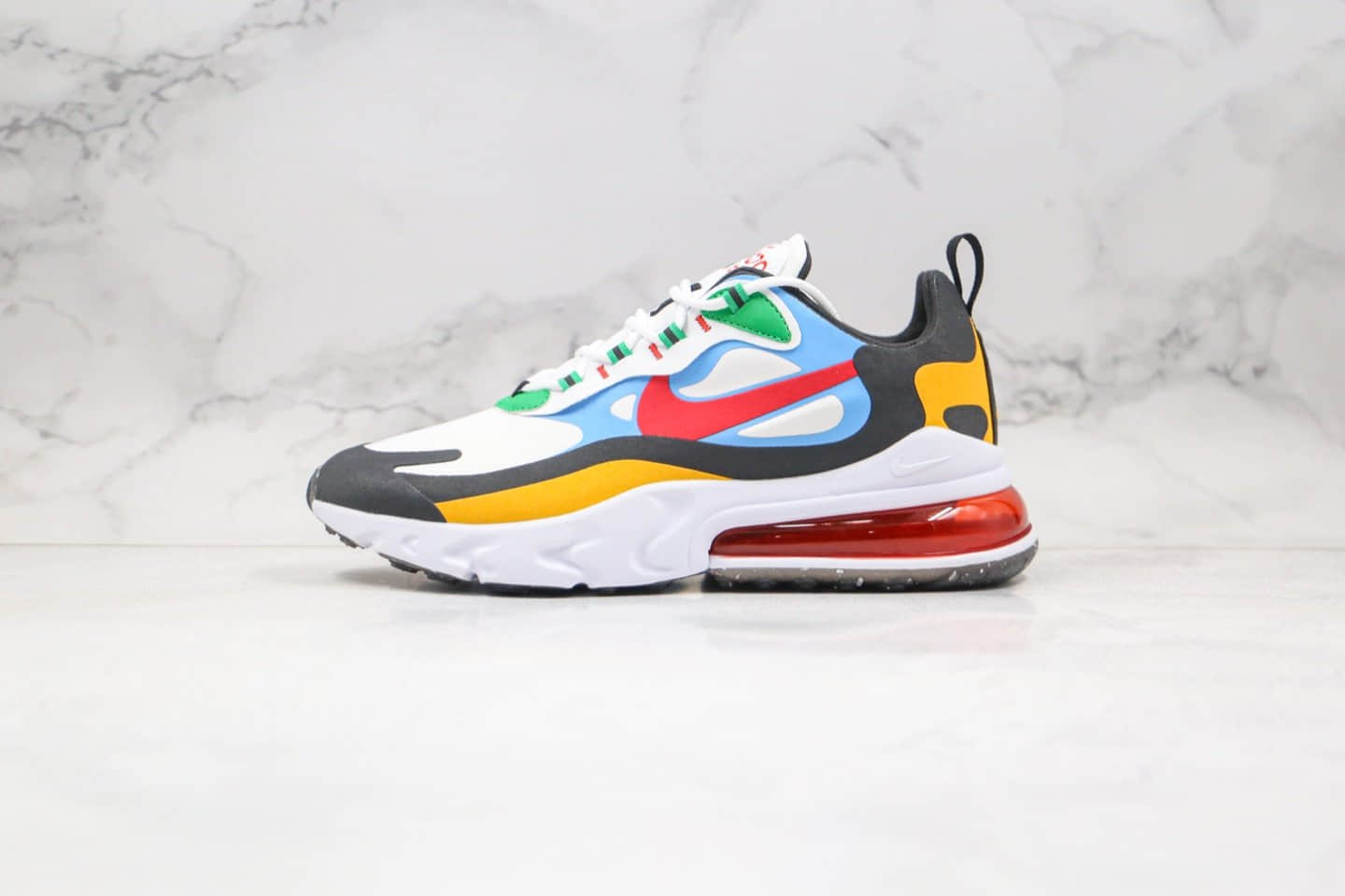 耐克Nike AIR MAX 270 React纯原版本半掌气垫Max270彩虹七彩色内置真小潘气垫原盒原标 货号:DA2610-161