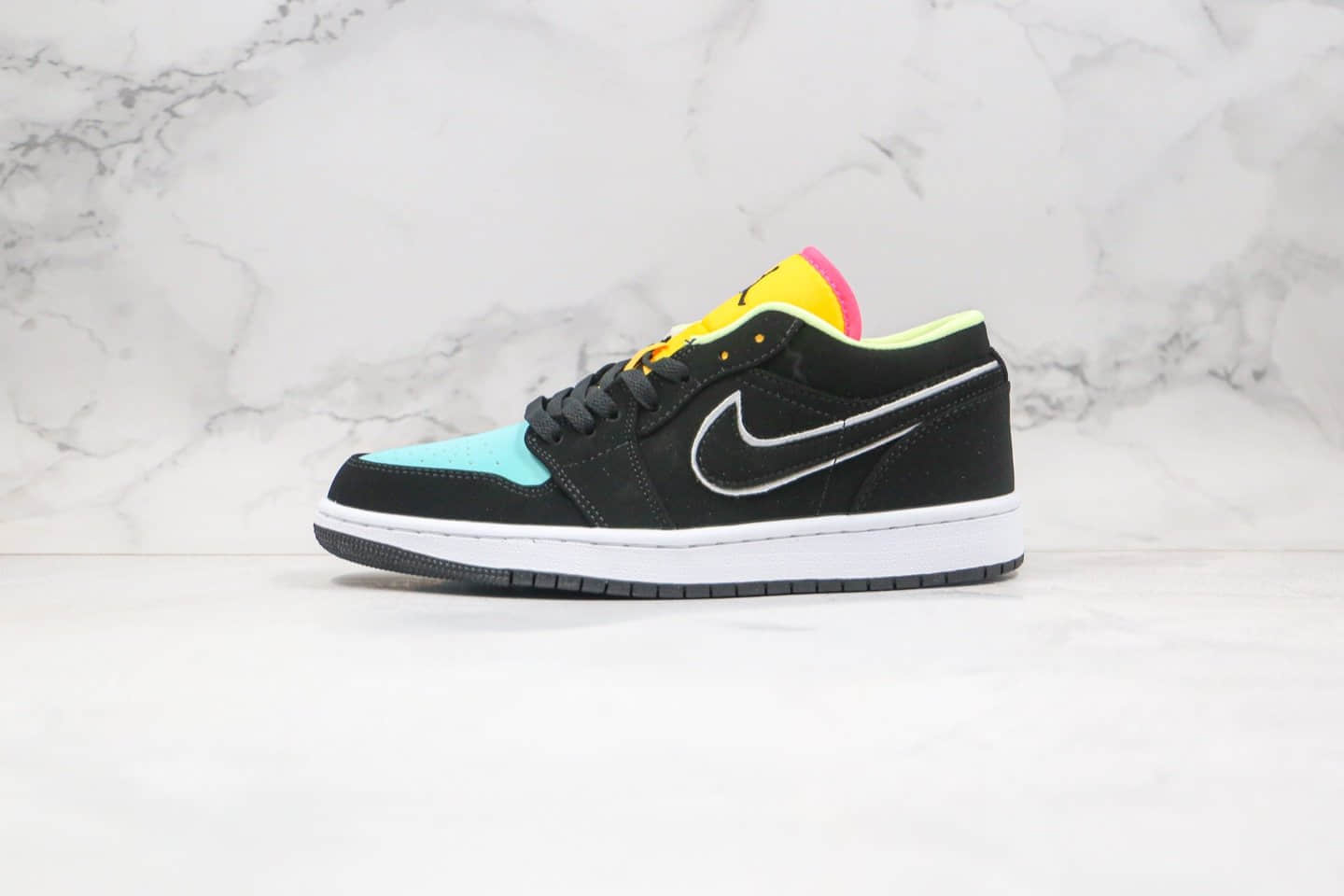 乔丹Air Jordan 1 Low纯原版本低帮AJ1黑蓝黄拼接原鞋开发原盒 (ID:42623) - 图片1
