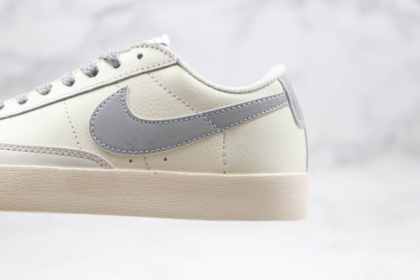 耐克Nike Blazer Low纯原版本低帮开拓者3M反光米白灰色皮面区别市面通货版本 货号:CK6924-101