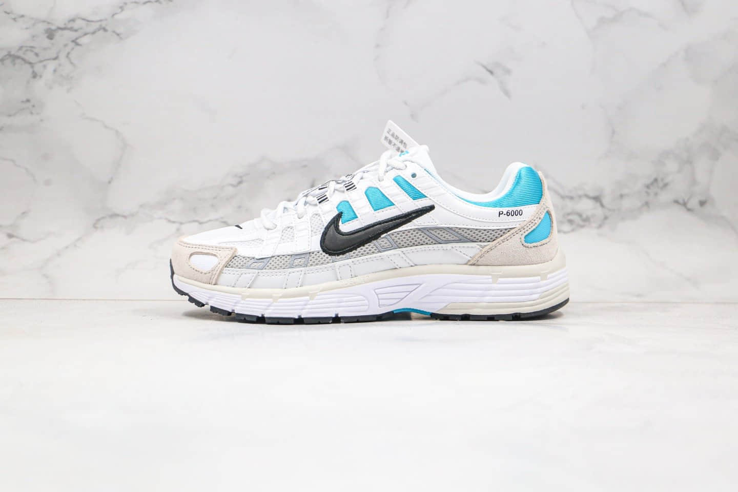 耐克Nike P-6000纯原版本复古跑鞋白蓝色原装透气网面原楦头纸板打造 货号:CV3038-101
