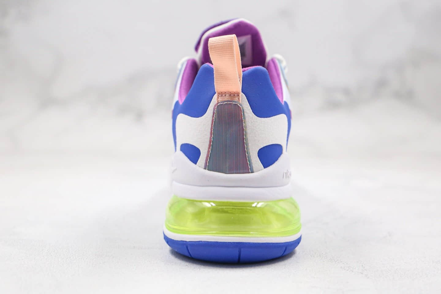 耐克Nike React Air Max 270纯原版本半掌气垫Max270蓝紫色内置真小潘气垫原盒原标 货号:CW0630-100