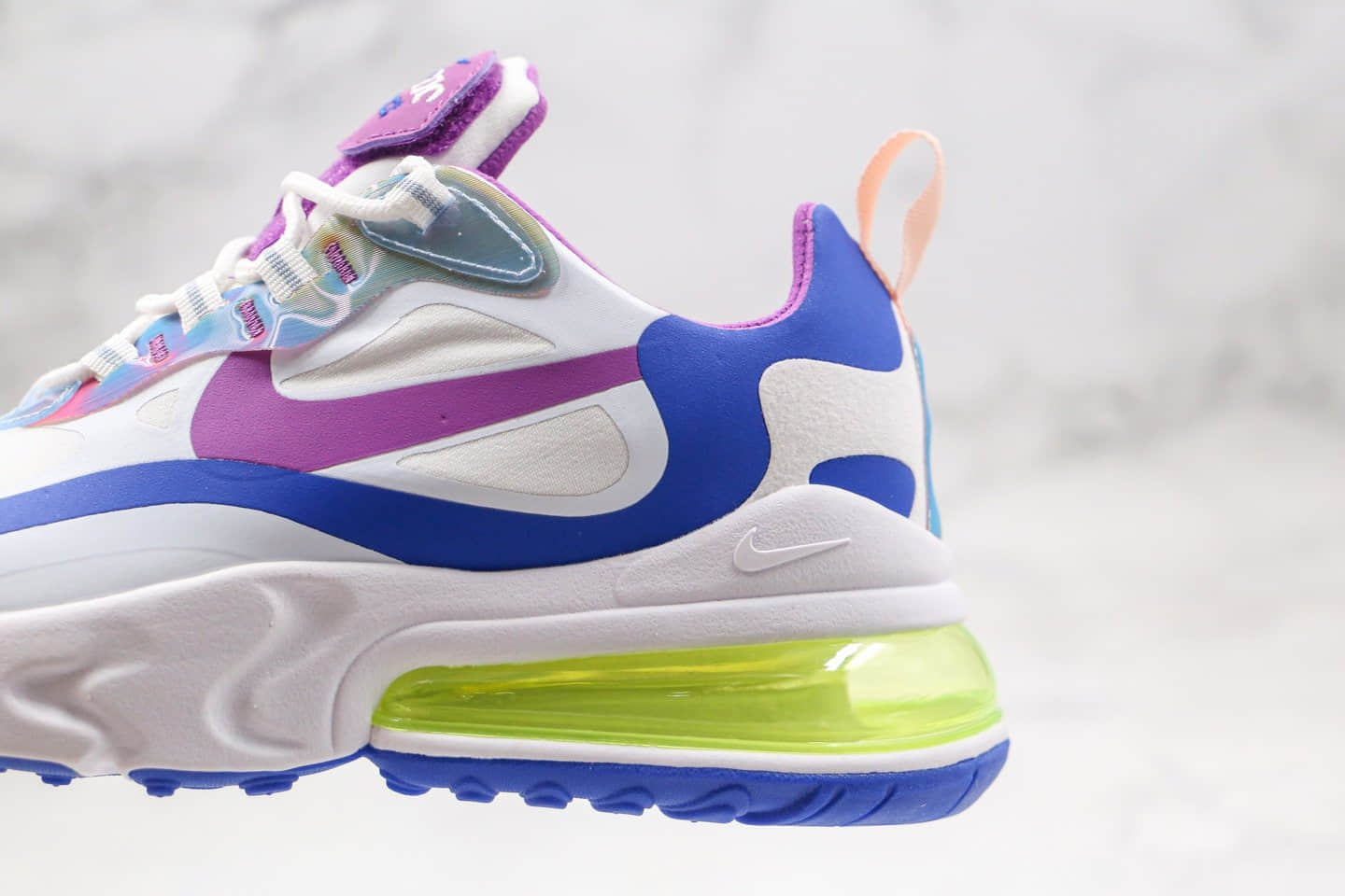 耐克Nike React Air Max 270纯原版本半掌气垫Max270蓝紫色内置真小潘气垫原盒原标 货号:CW0630-100