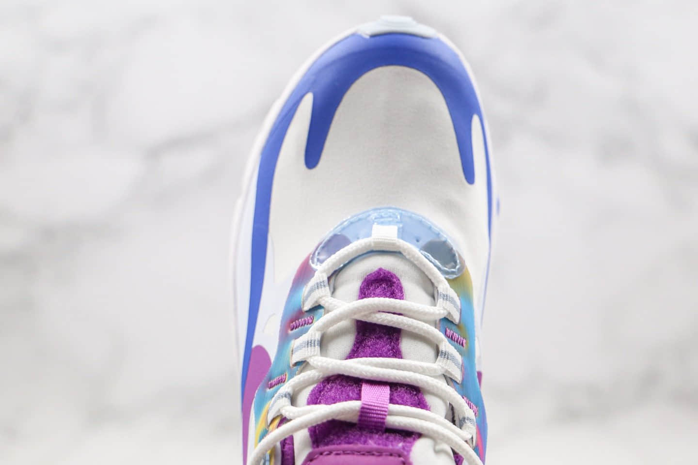 耐克Nike React Air Max 270纯原版本半掌气垫Max270蓝紫色内置真小潘气垫原盒原标 货号:CW0630-100