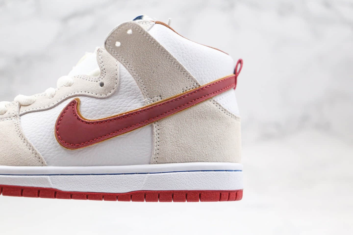 耐克Nike SB Dunk High Team Crimson纯原版本高帮SB DUNK骑士队白棕色内置气垫原档案数据开发 货号:CV9499-100