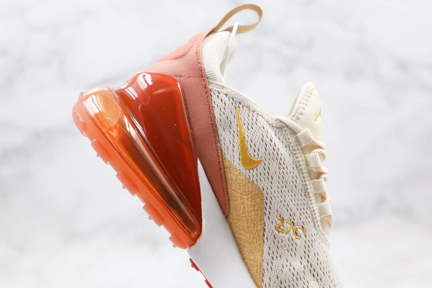耐克Nike Air Max 270纯原版本半掌气垫Max270米白红色满天星内置真小潘气垫原盒原标 货号:AH6789-203
