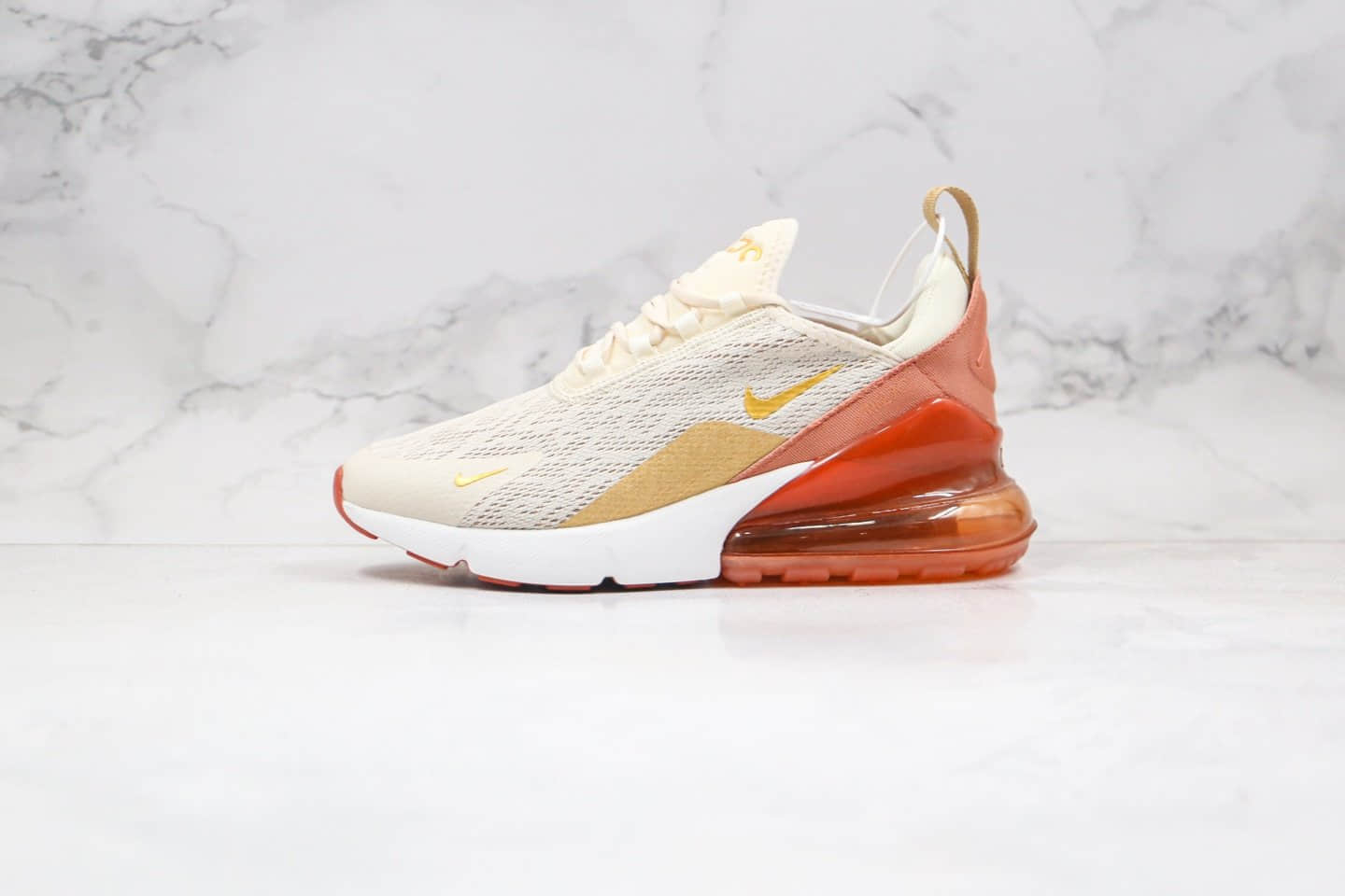 耐克Nike Air Max 270纯原版本半掌气垫Max270米白红色满天星内置真小潘气垫原盒原标 货号:AH6789-203