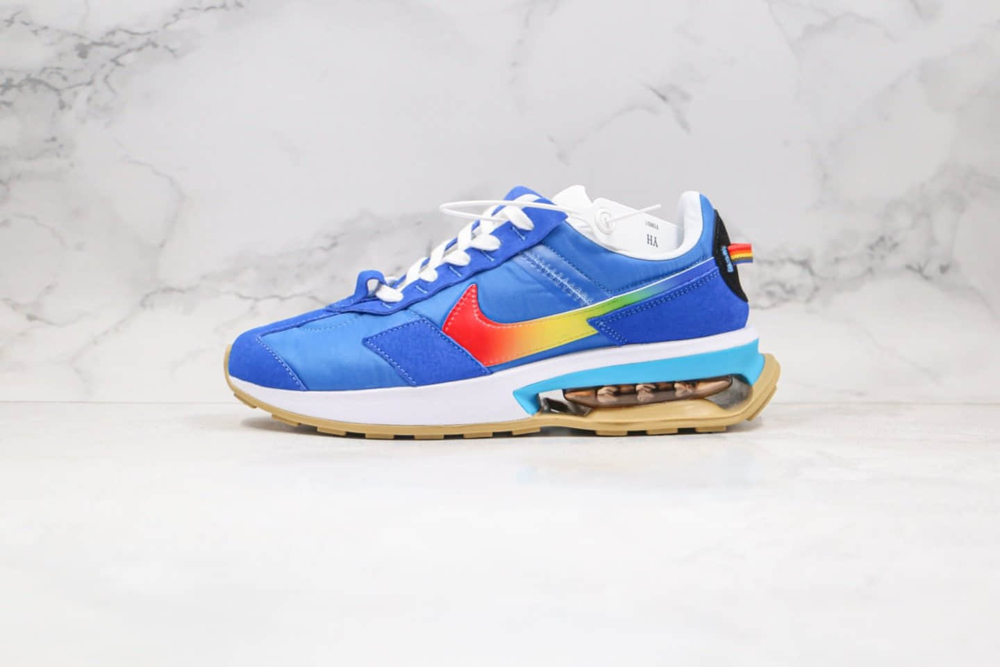 耐克Nike Air Max 270 Pre-Day纯原版本Max270气垫鞋尼龙布蓝橙色渐变彩虹钩原盒原标 货号:971265-001