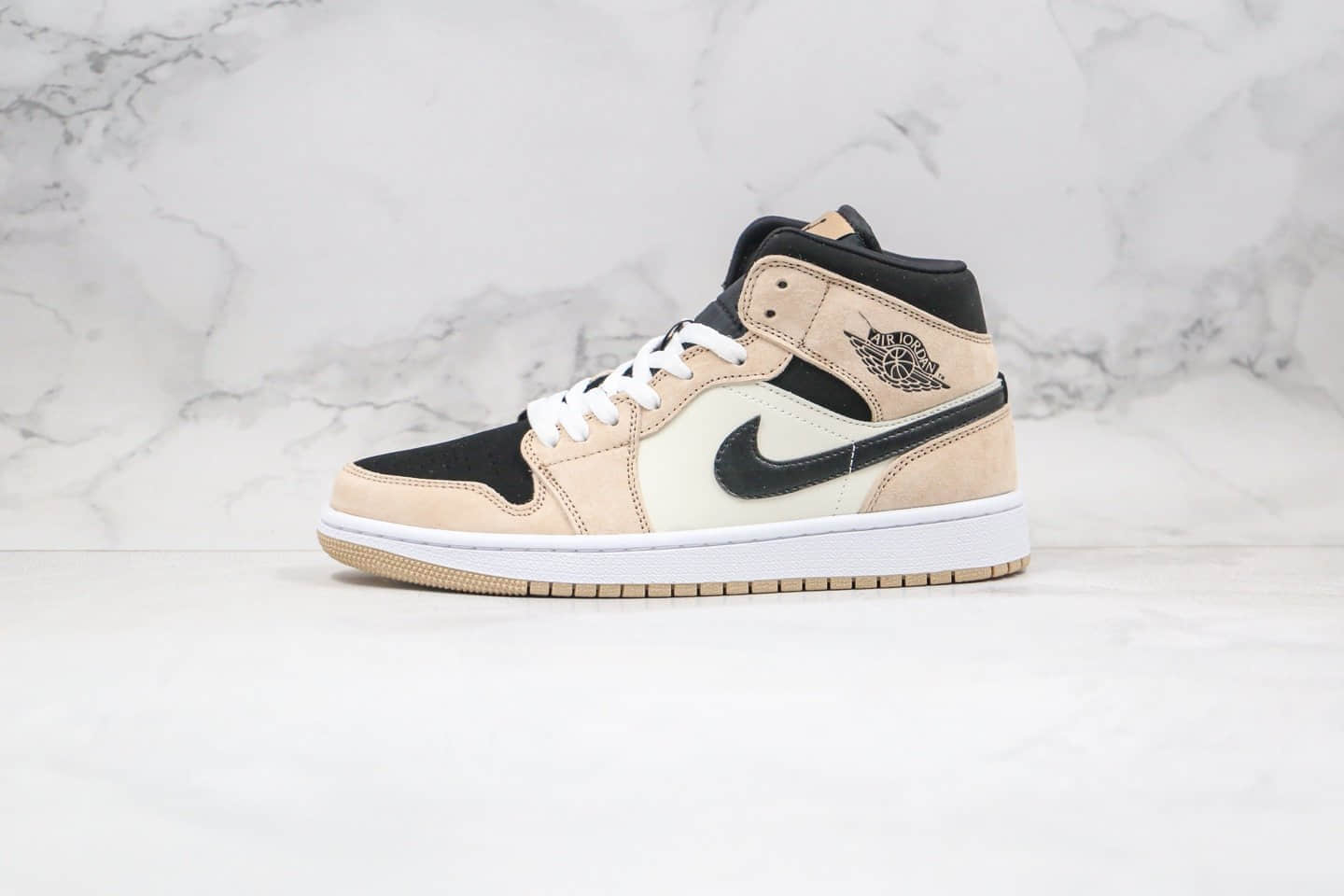 乔丹Air Jordan Mid “Barely Orange”纯原版本中帮AJ1奶茶色内置真Sole气垫 (ID:44186) - 图片1