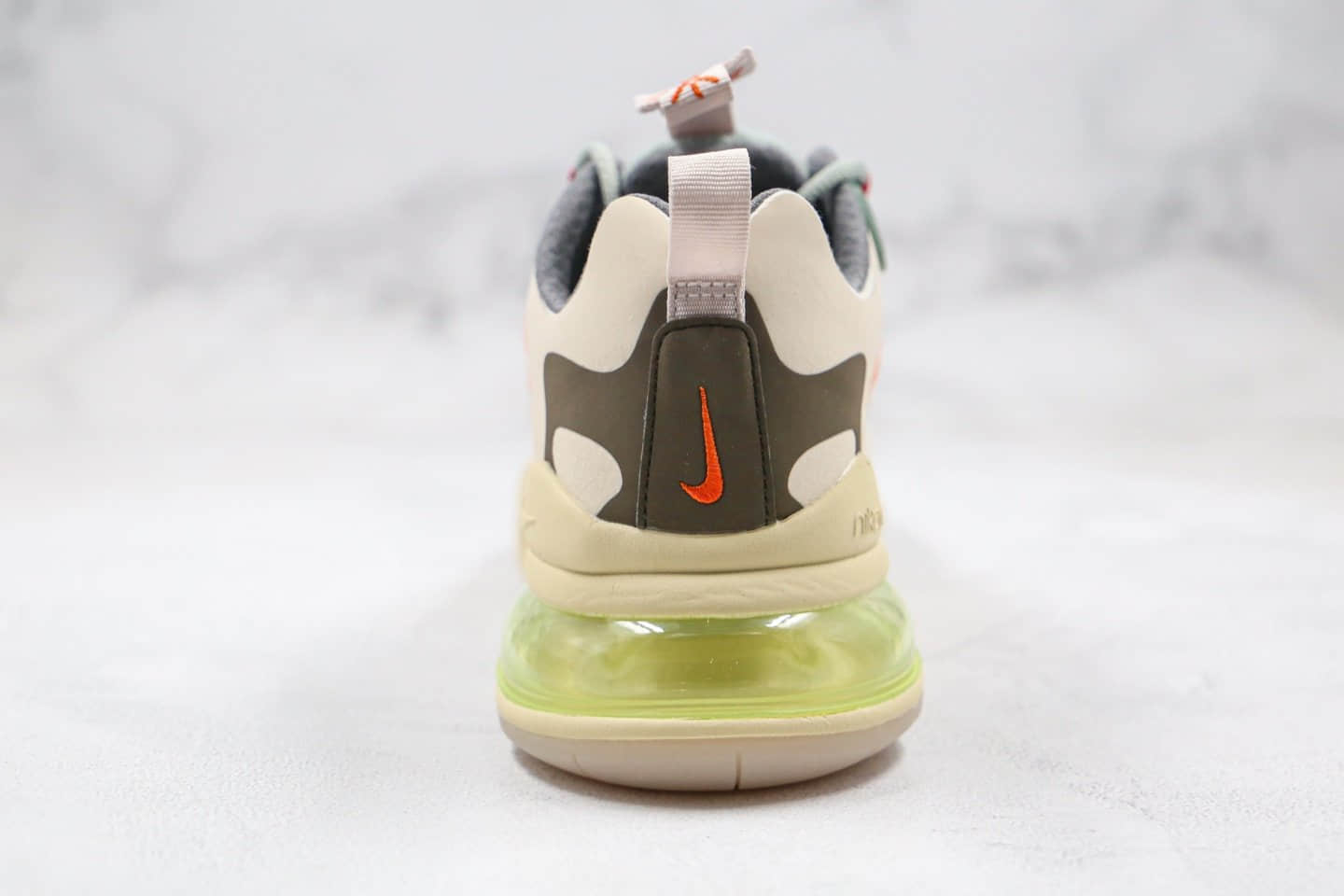 耐克Travis Scott x Nike Air Max 270 React纯原版本TS联名气垫跑鞋淡奶油倒钩原楦开发 货号:CV2414-200