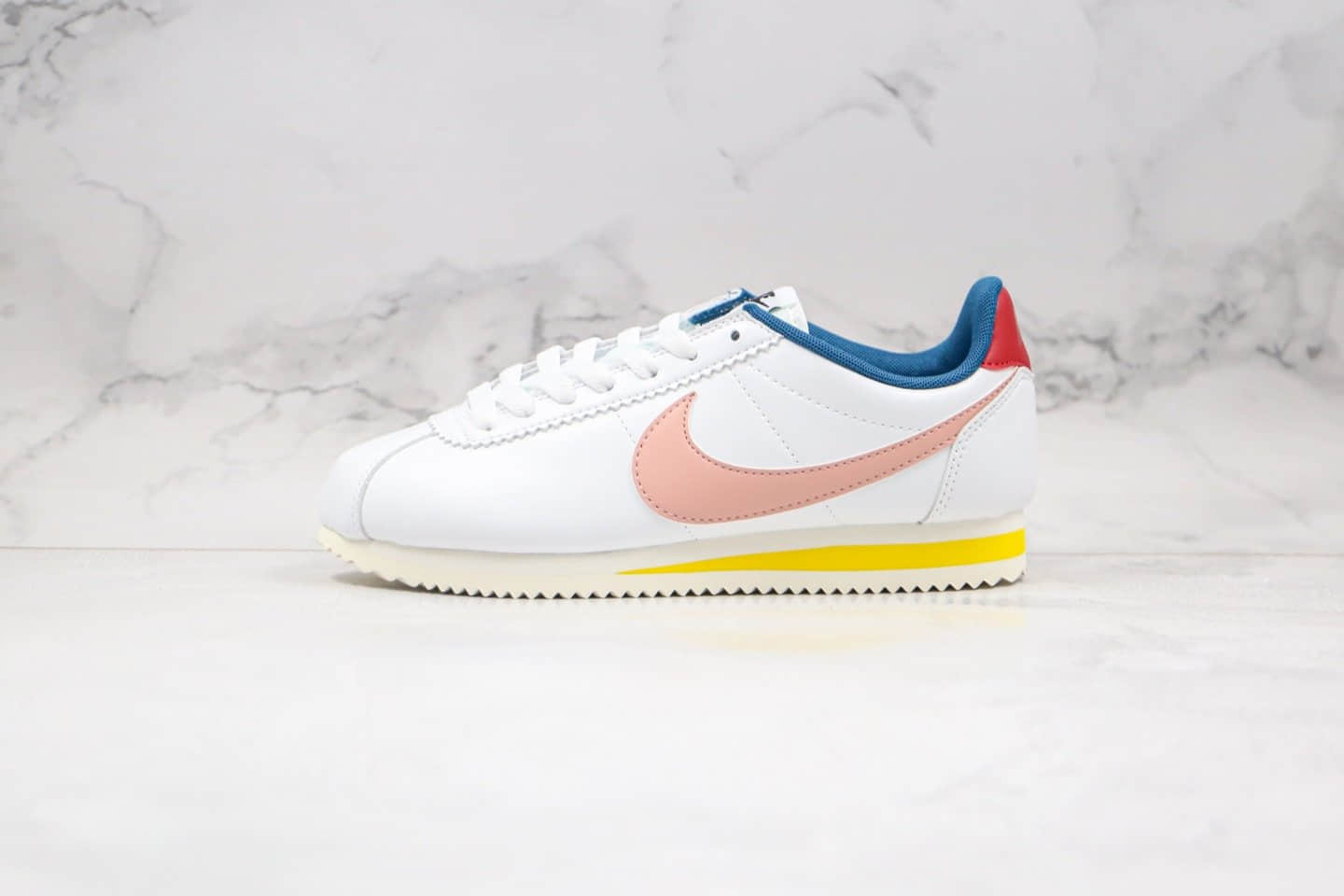 耐克Nike Classic Cortez纯原版本阿甘系列复古跑鞋白粉蓝色原楦头纸板打造原盒原标 (ID:44336) - 图片1