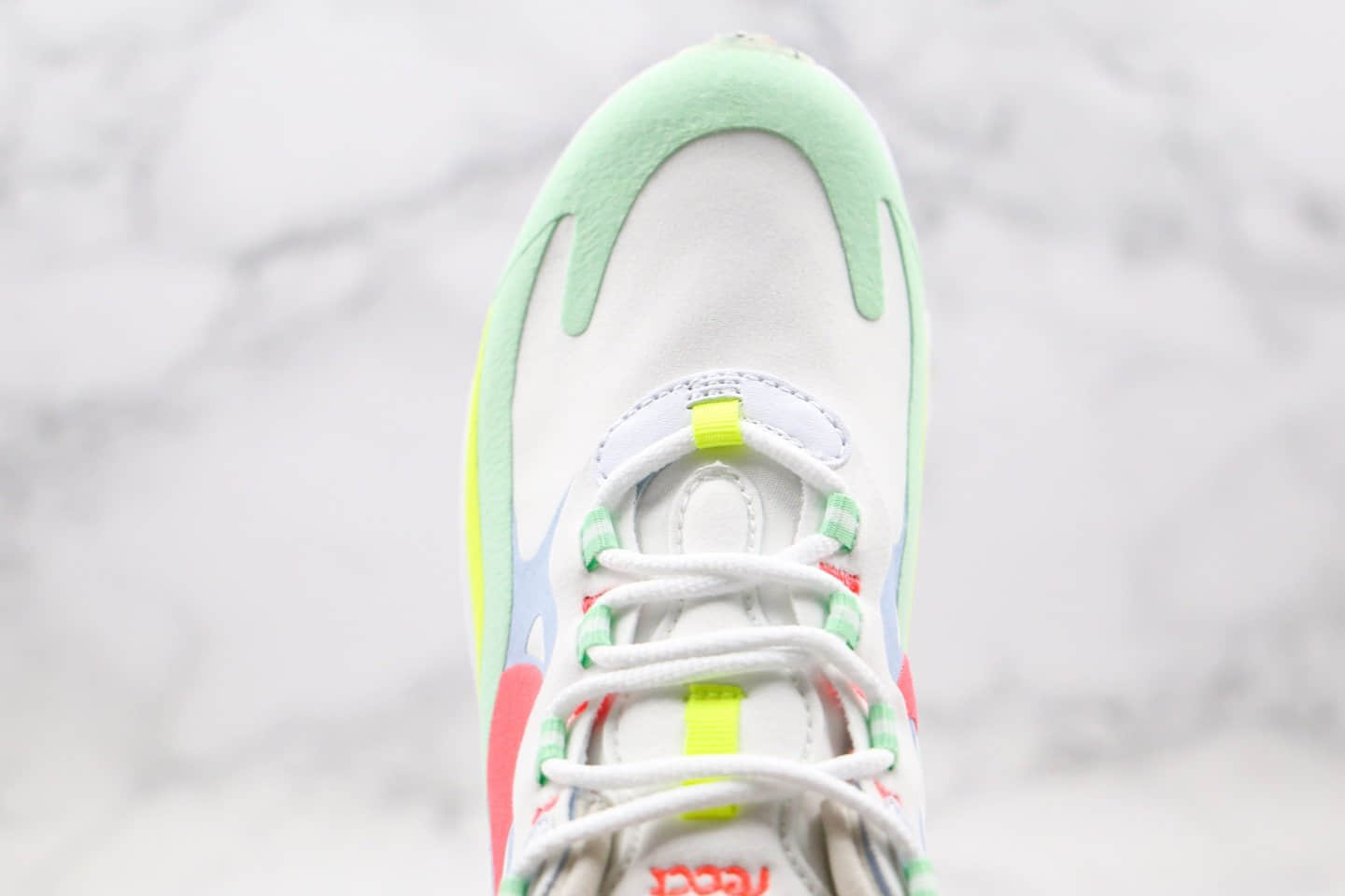 耐克Nike React Air Max 270 React LA Edition纯原版本高桥盾网纱半掌气垫鞋Max270白粉蓝绿色内置真小潘气垫 货号:DB5927-161