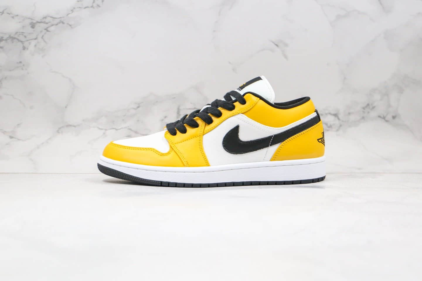 乔丹Air Jordan 1 Low Laser Orange纯原版本低帮AJ1帆布拼接皮面白黄色内置气垫原盒原标 (ID:44369) - 图片1