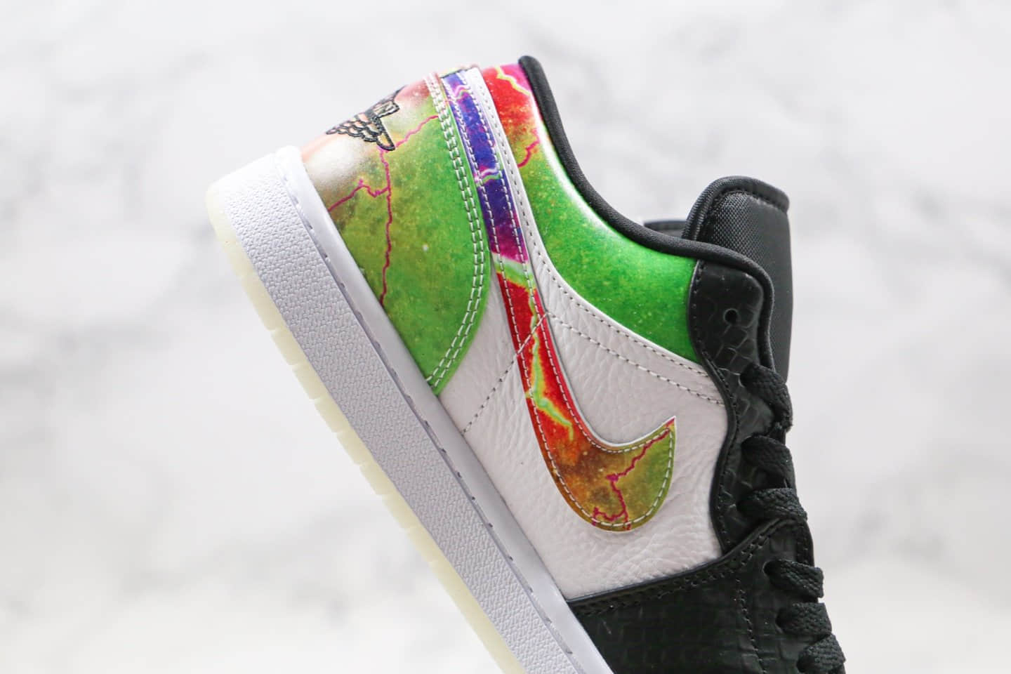 乔丹Air Jordan 1 Low纯原版本低帮AJ1星空夜光外底太空主题银河配色内置气垫原楦头纸板打造 货号:CW7309-090