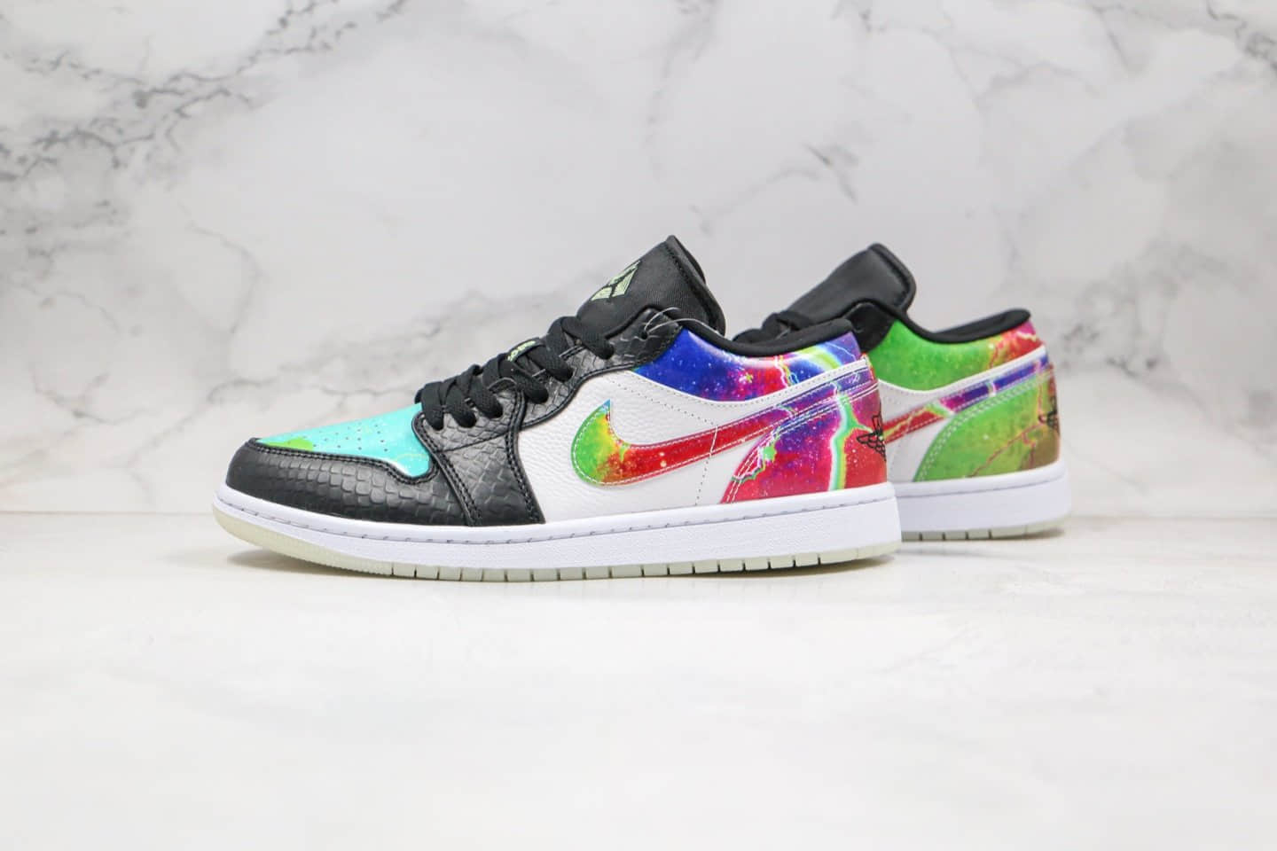 乔丹Air Jordan 1 Low纯原版本低帮AJ1星空夜光外底太空主题银河配色内置气垫原楦头纸板打造 货号:CW7309-090