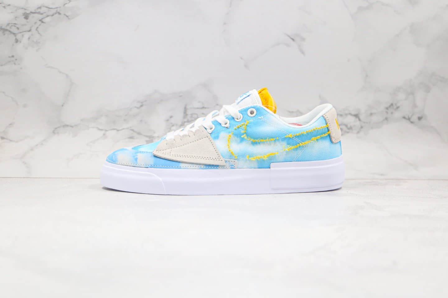 耐克Nike SB Blazer Edge纯原版本开拓者拆线板鞋蓝天白云区别市面通货 货号:CI3833-416