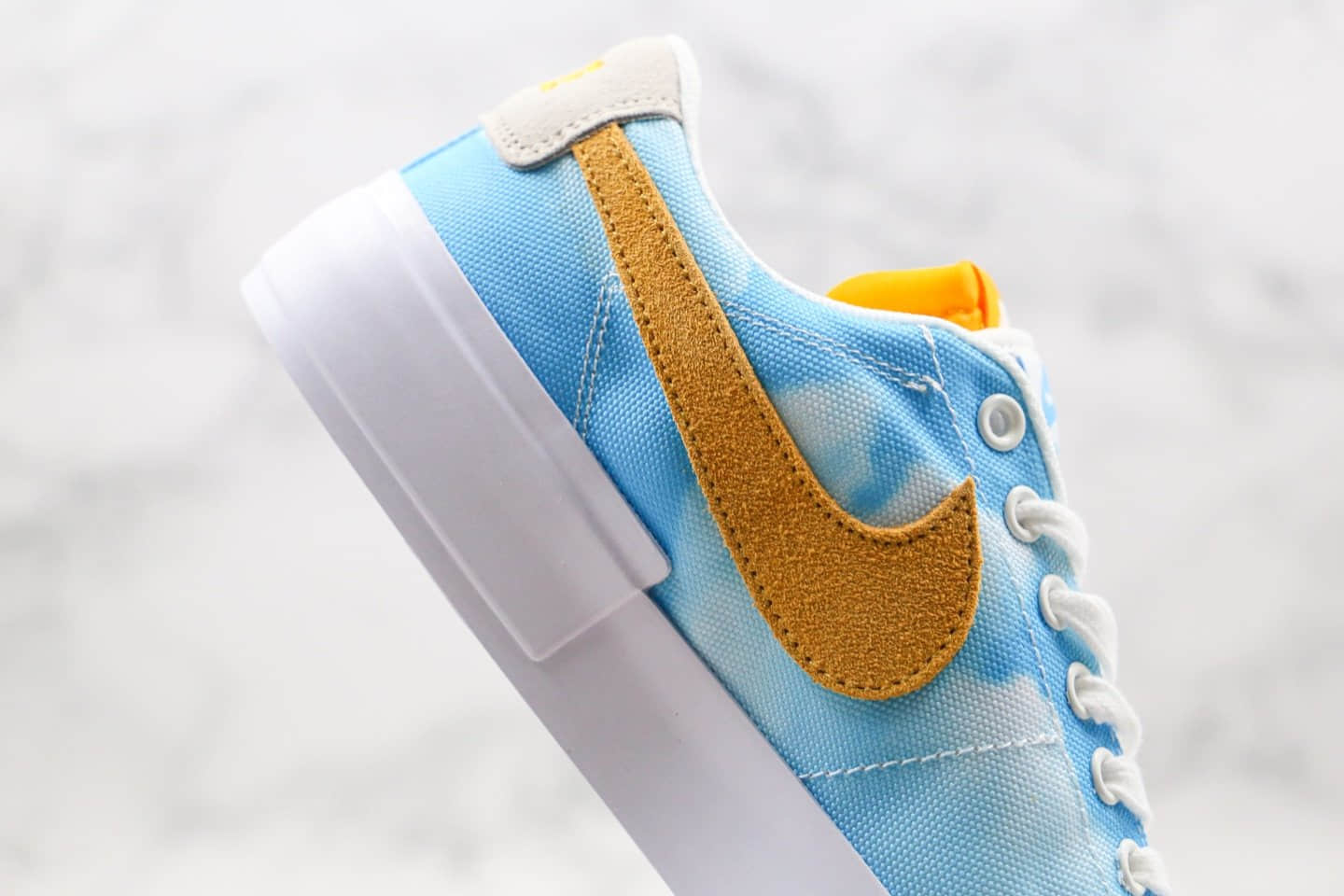 耐克Nike SB Blazer Edge纯原版本开拓者拆线板鞋蓝天白云区别市面通货 货号:CI3833-416