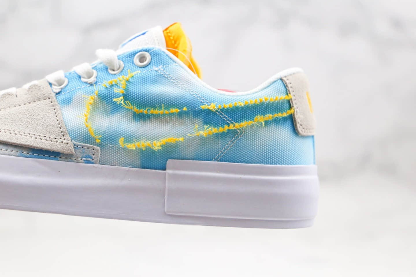 耐克Nike SB Blazer Edge纯原版本开拓者拆线板鞋蓝天白云区别市面通货 货号:CI3833-416