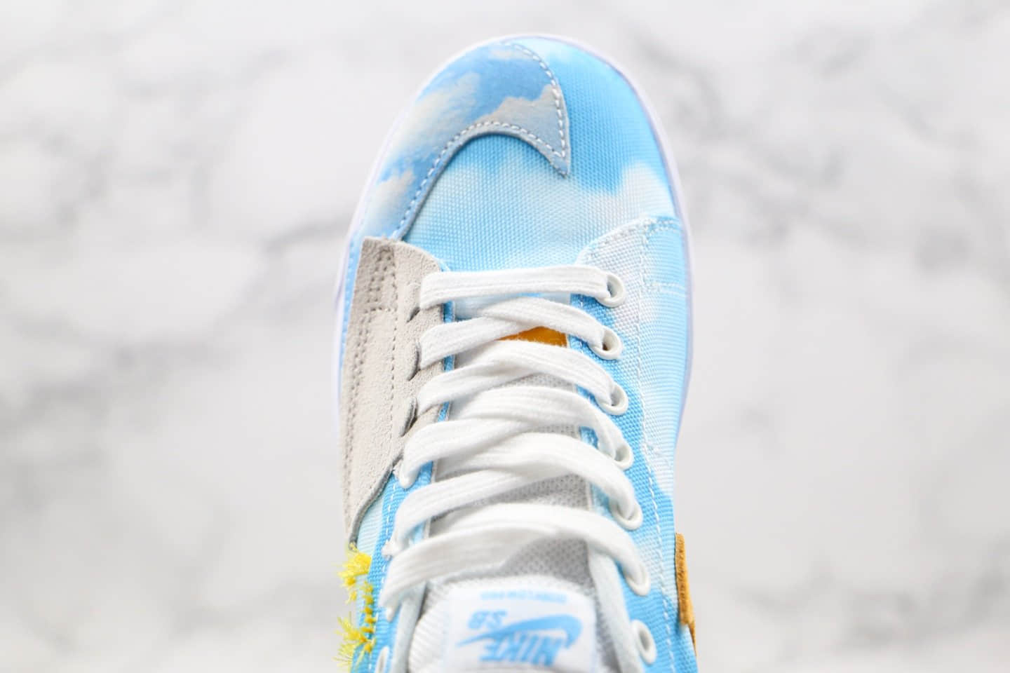耐克Nike SB Blazer Edge纯原版本开拓者拆线板鞋蓝天白云区别市面通货 货号:CI3833-416